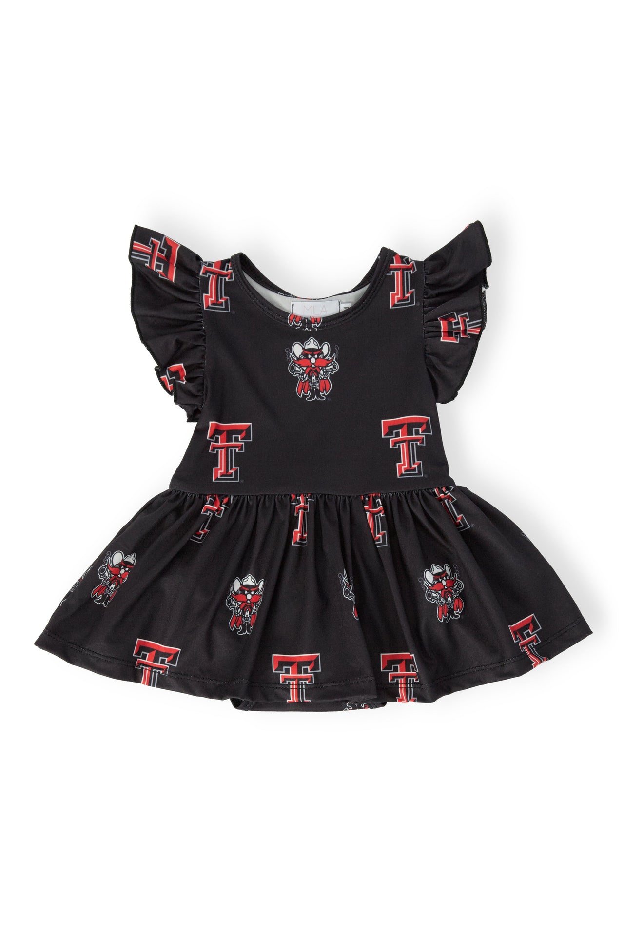 Texas Tech Black Raider Red S/S Flutter Twirl Bodysuit