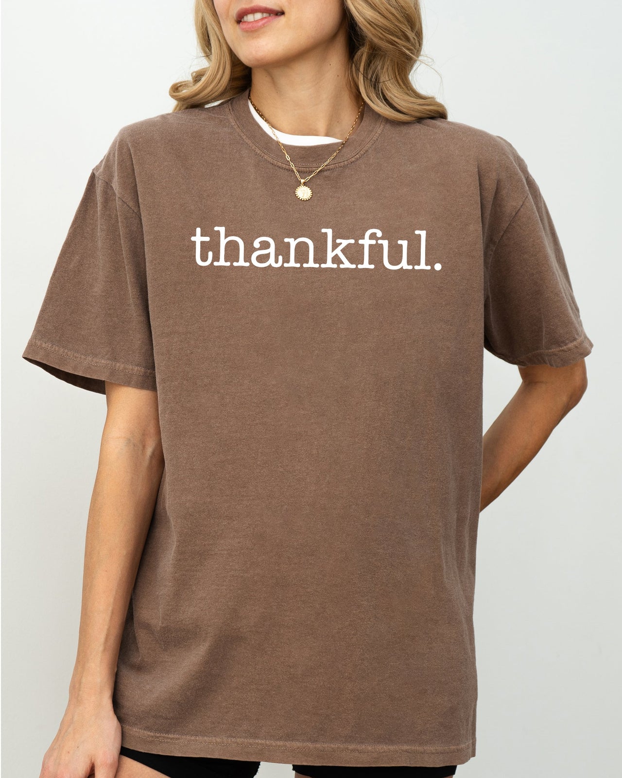 Thankful Minimal Simplicity Autumn Fall Halloween Thanksgiving Comfort Colors Tee