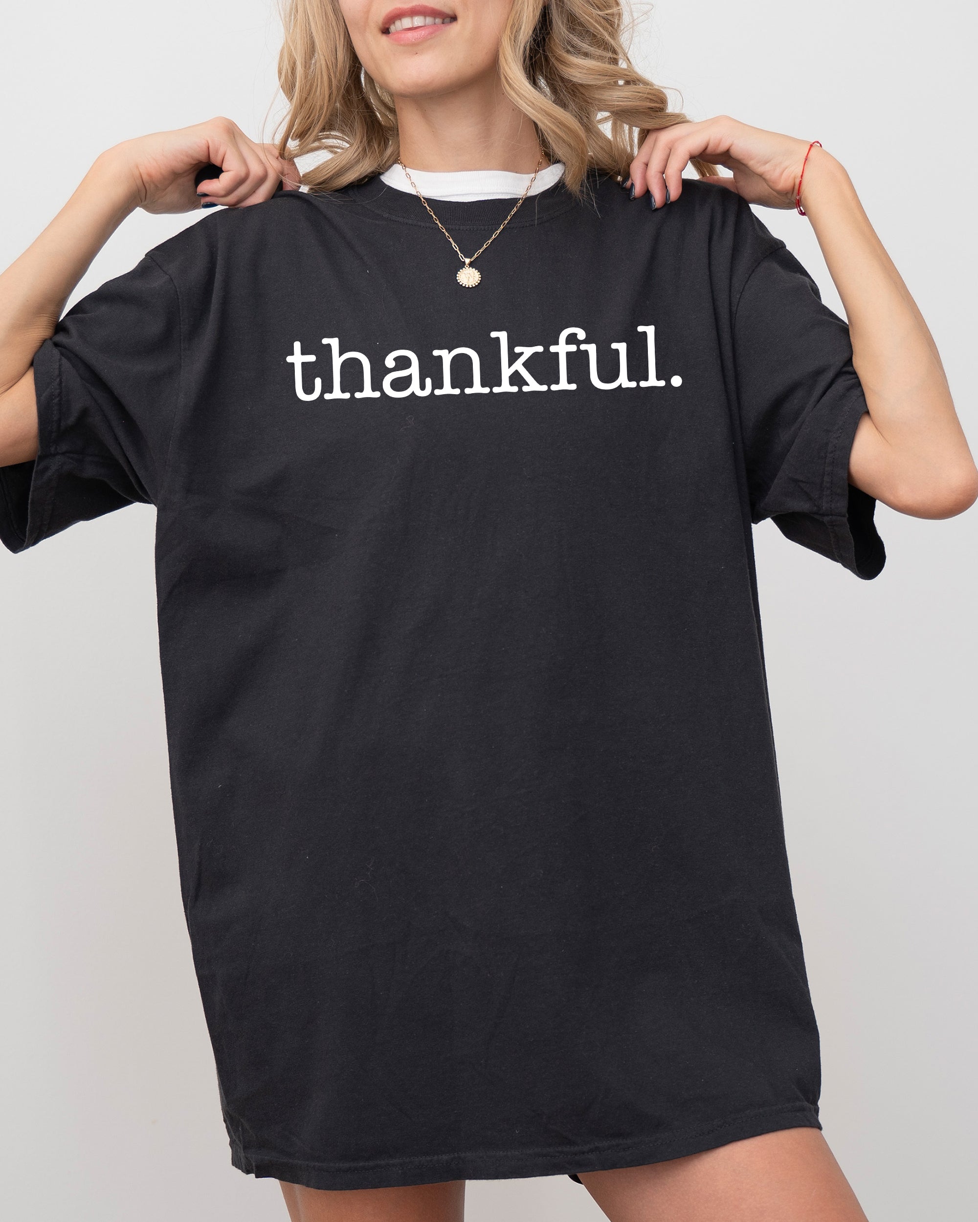 Thankful Minimal Simplicity Autumn Fall Halloween Thanksgiving Comfort Colors Tee