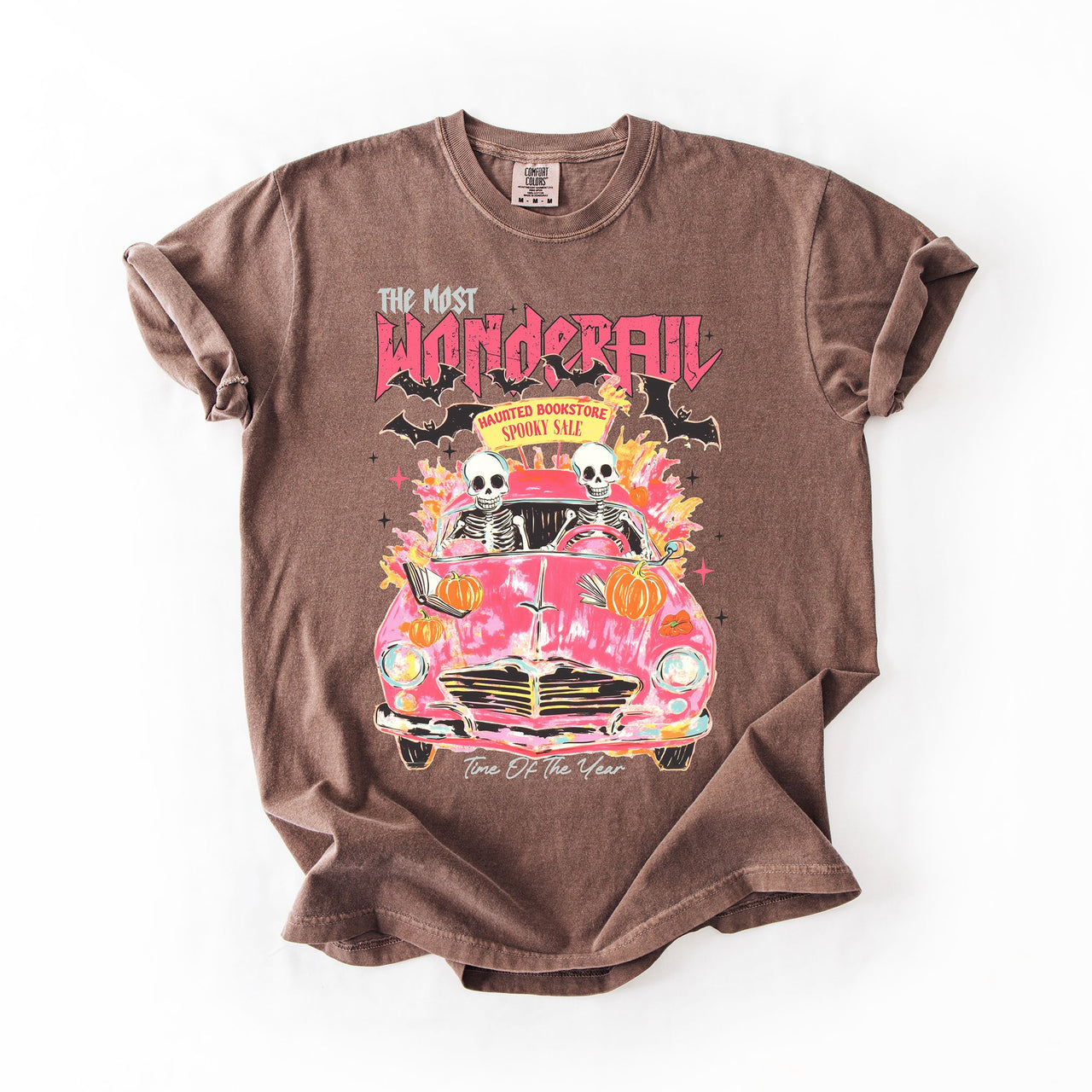 The Most Wonderful Time Of The Year Reading Skeletons Halloween Comfort Colors Tee