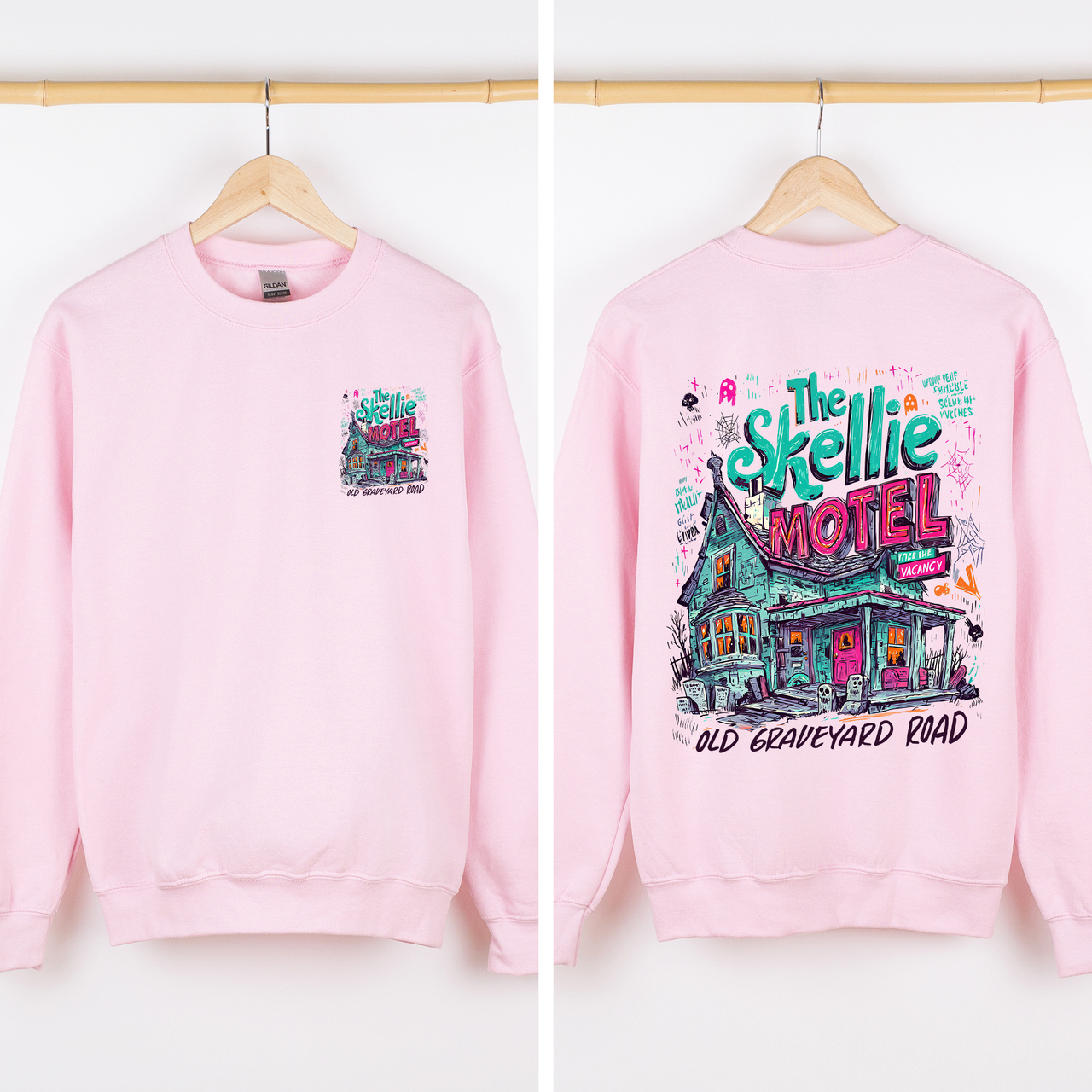The Skellie Motel Halloween Front And Back Spooky Witches Limited Edition Sweatshirt