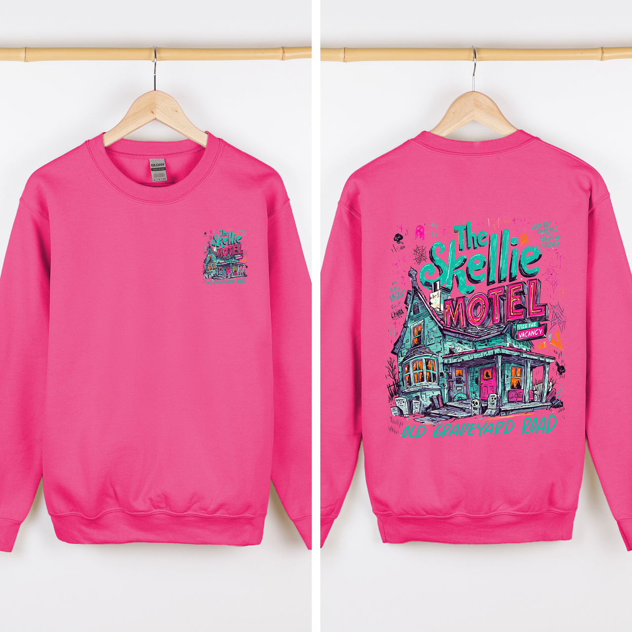 The Skellie Motel Halloween Front And Back Spooky Witches Limited Edition Sweatshirt