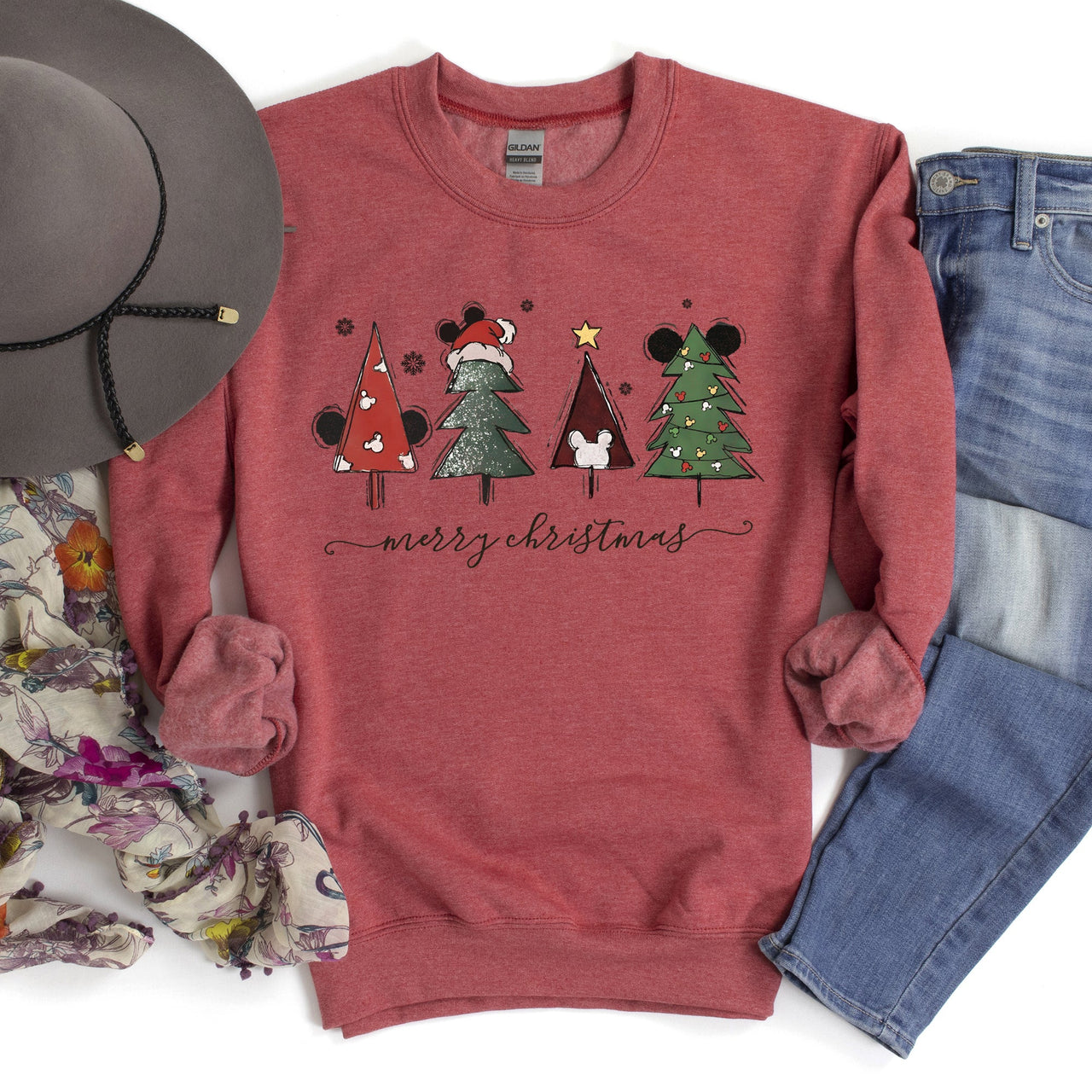 Theme Park Christmas, Mouse Ears Signature Holiday Graphic Design Premium Sweatshirt