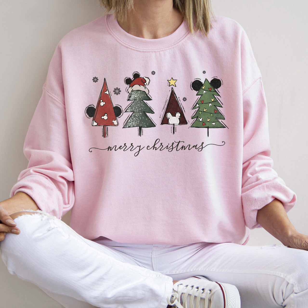 Theme Park Christmas, Mouse Ears Signature Holiday Graphic Design Premium Sweatshirt
