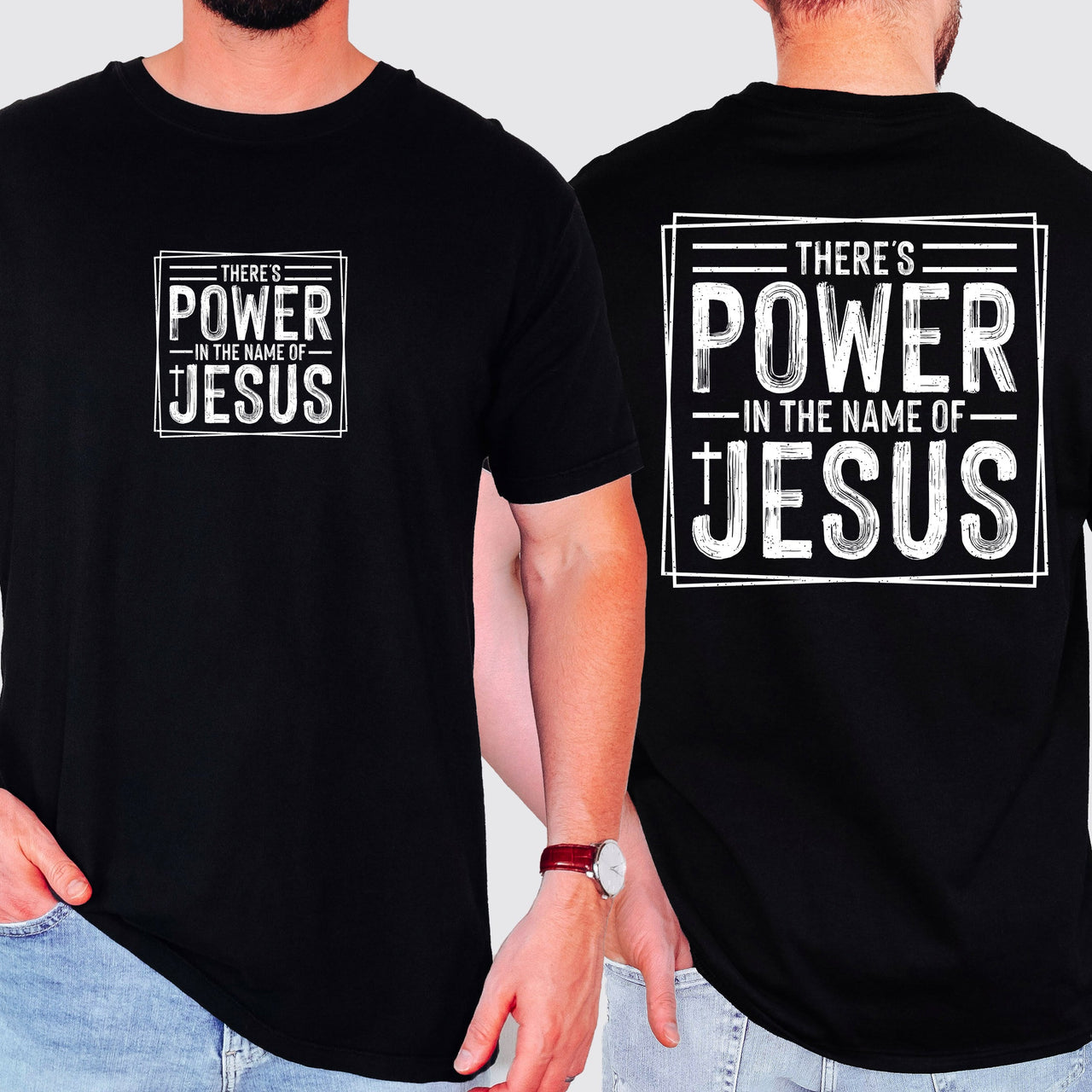 There's Power In The Name Of Jesus Faith Gospel Prayer Scripture Comfort Colors Tee