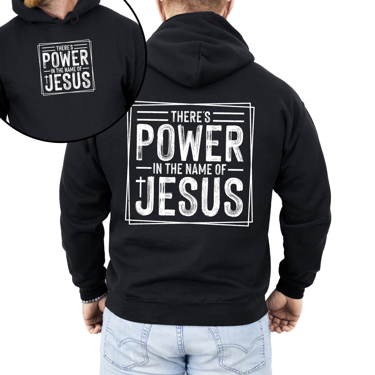 There's Power In The Name Of Jesus Christian Religious Faith Gospel Hooded Sweatshirt