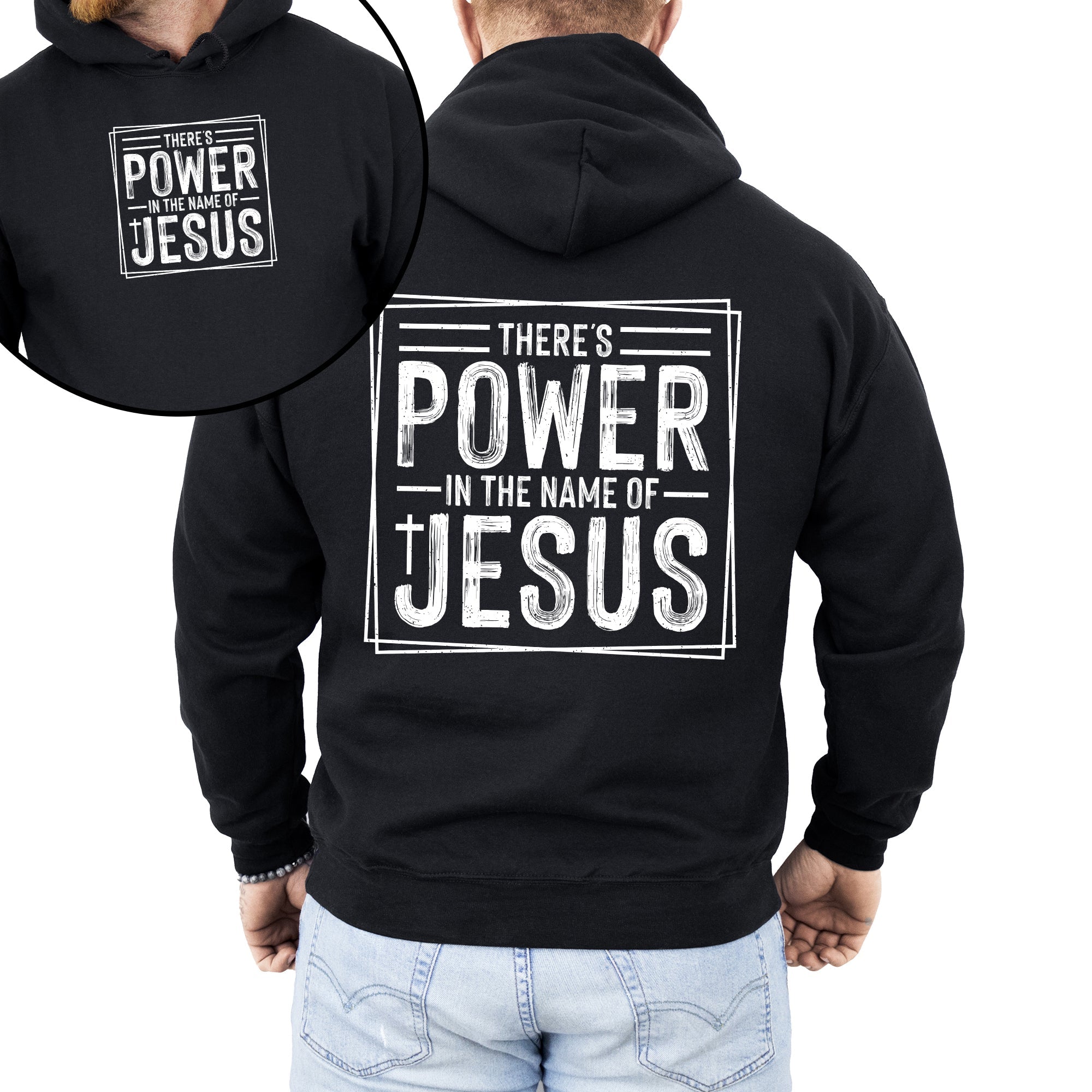 There's Power In The Name Of Jesus Christian Religious Faith Gospel Hooded Sweatshirt