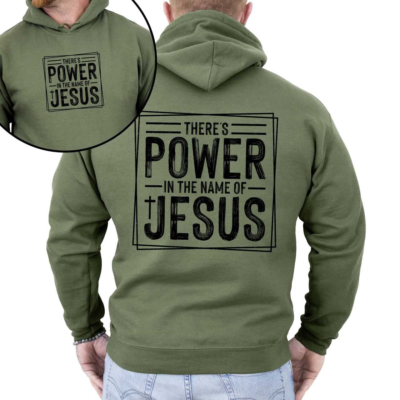 There's Power In The Name Of Jesus Christian Religious Faith Gospel Hooded Sweatshirt
