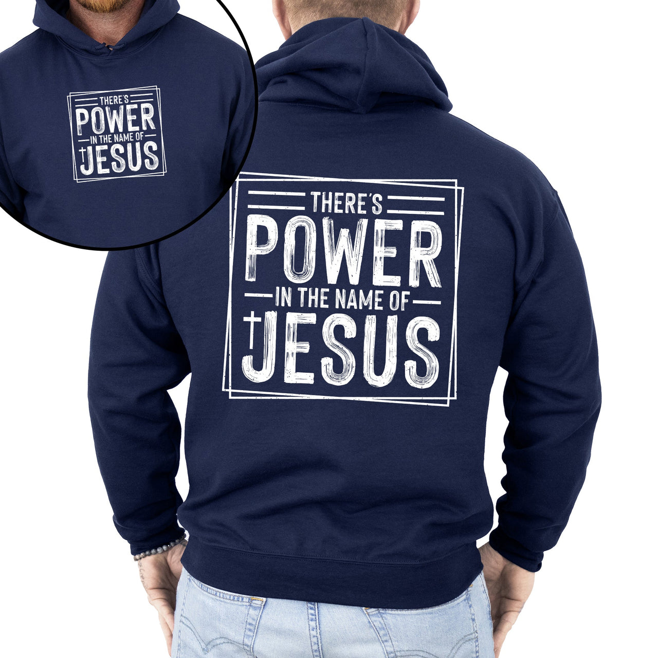 There's Power In The Name Of Jesus Christian Religious Faith Gospel Hooded Sweatshirt