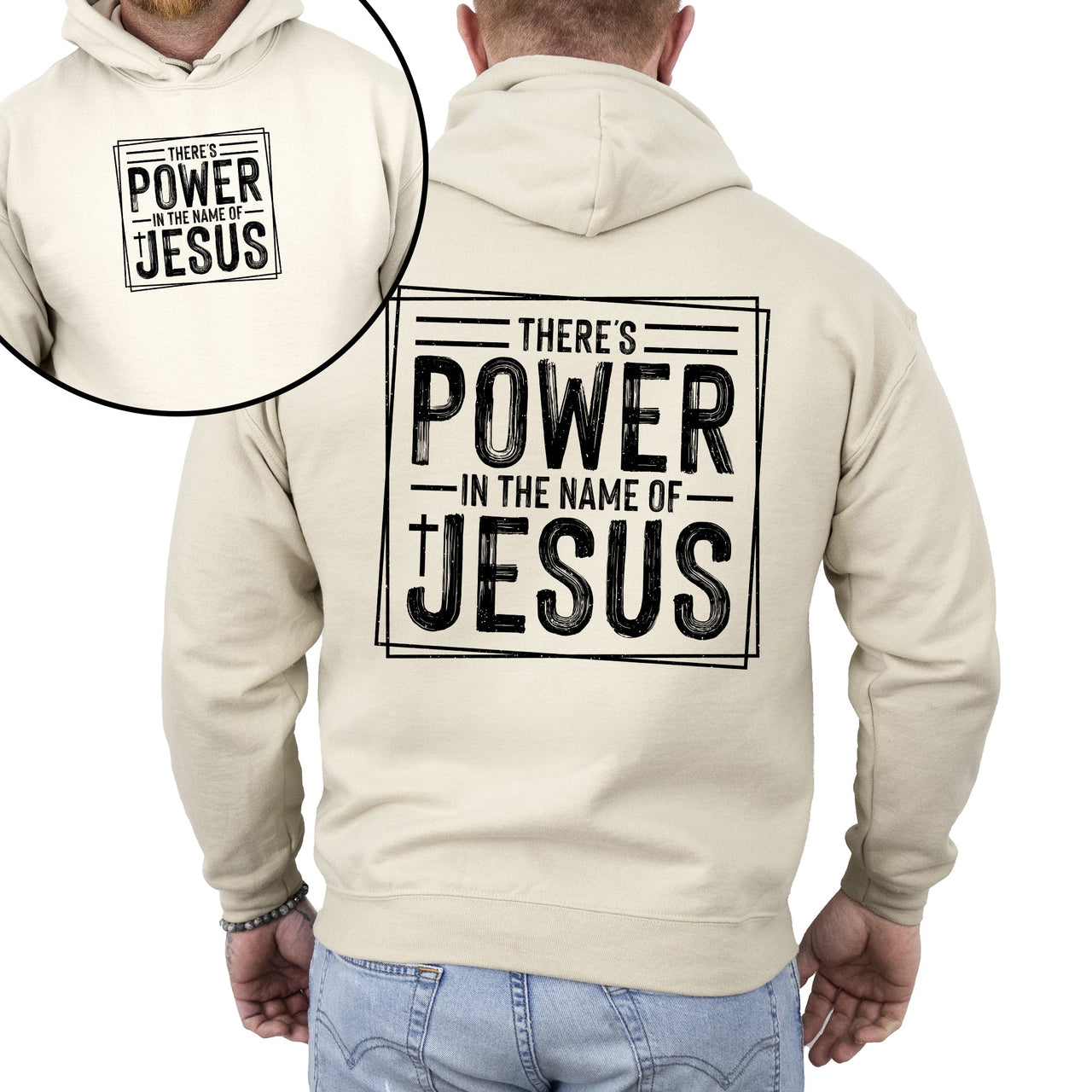 There's Power In The Name Of Jesus Christian Religious Faith Gospel Hooded Sweatshirt