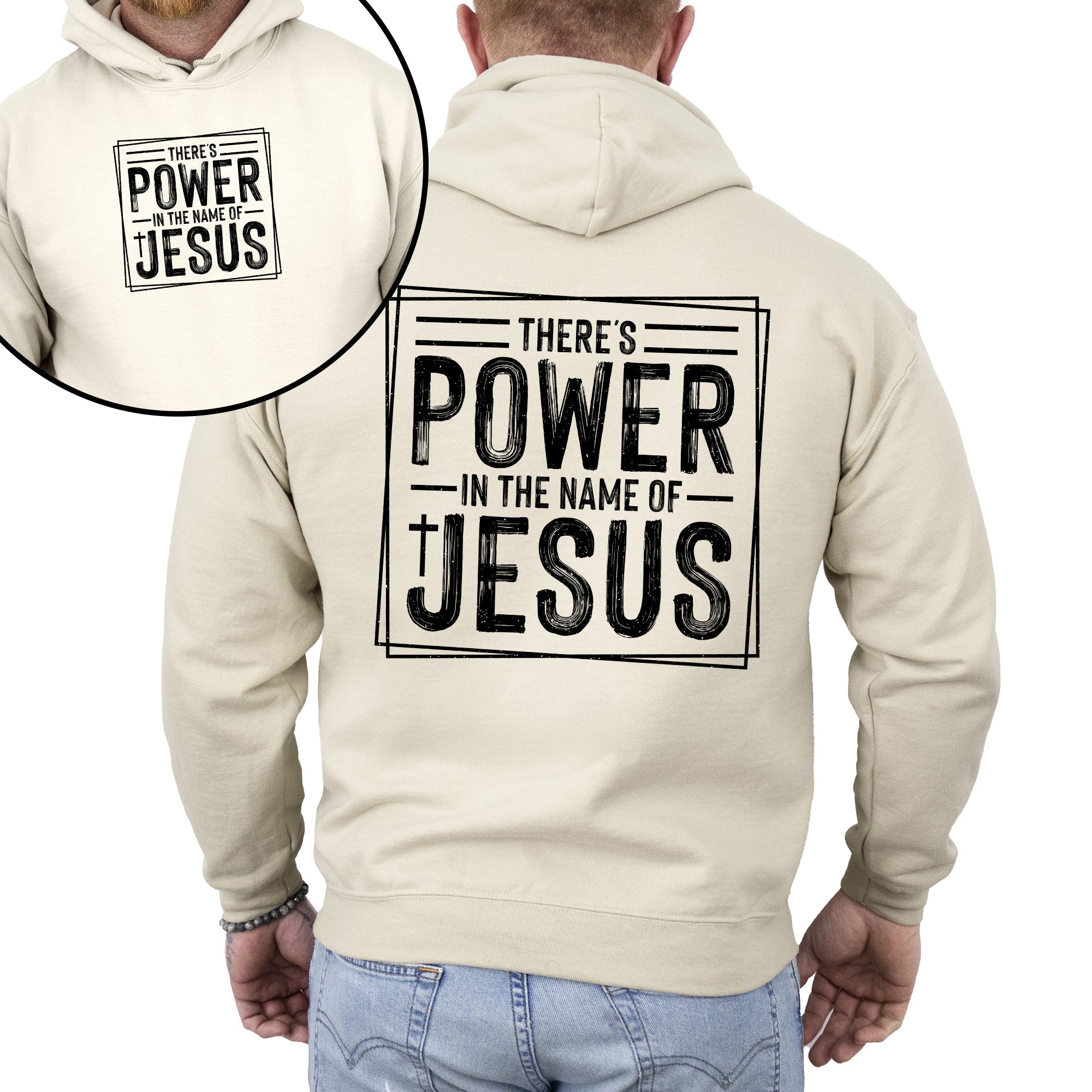 There's Power In The Name Of Jesus Christian Religious Faith Gospel Hooded Sweatshirt