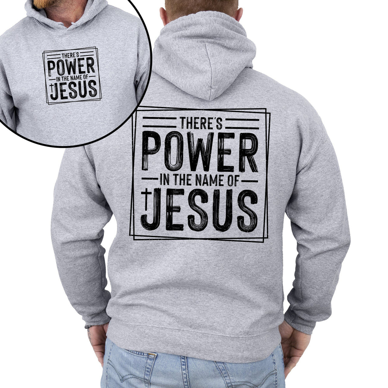 There's Power In The Name Of Jesus Christian Religious Faith Gospel Hooded Sweatshirt