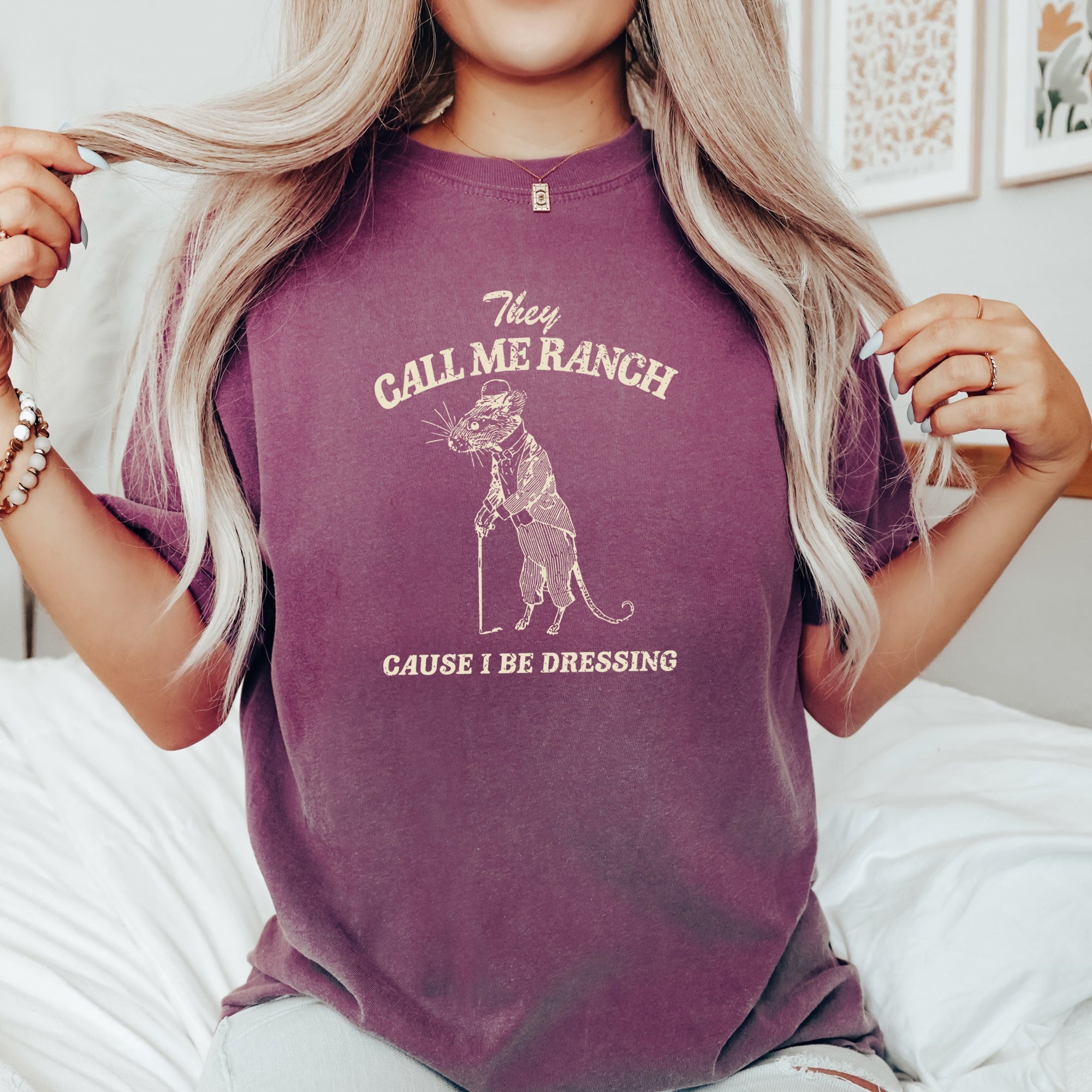 They Call Me Ranch Rat Meme Aesthetic Funny Design Laughs All Day Comfort Colors Tee