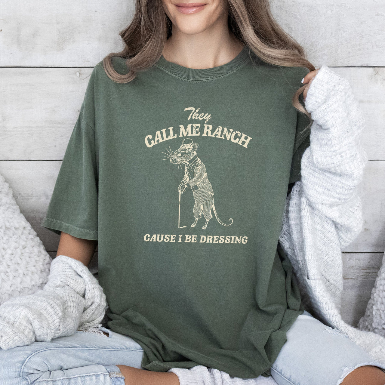They Call Me Ranch Rat Meme Aesthetic Funny Design Laughs All Day Comfort Colors Tee
