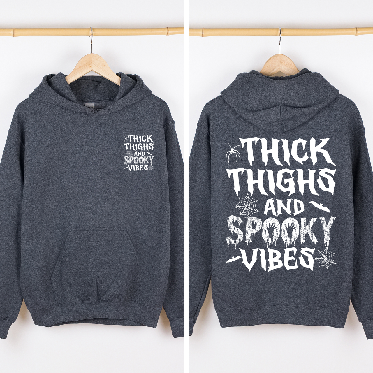 Reading Ghost Library Theme With Double Front And Back Print For Spooky Season Graphic Hoodie