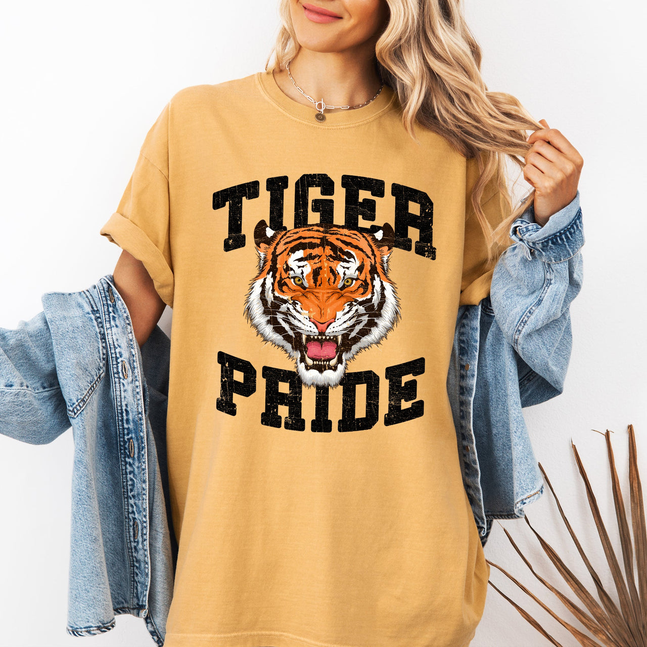 Tiger Pride Football Game Day Big Game Touchdown Tailgate Party Comfort Colors Tee