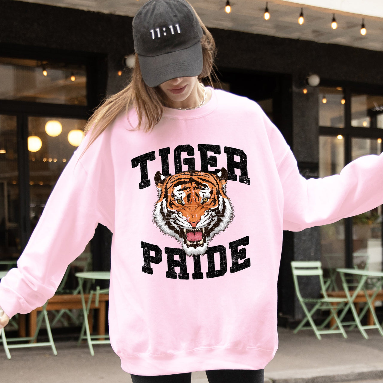 Tiger Pride Football Game Day Tailgate Touchdown Graphic Team Spirit Premium Sweatshirt