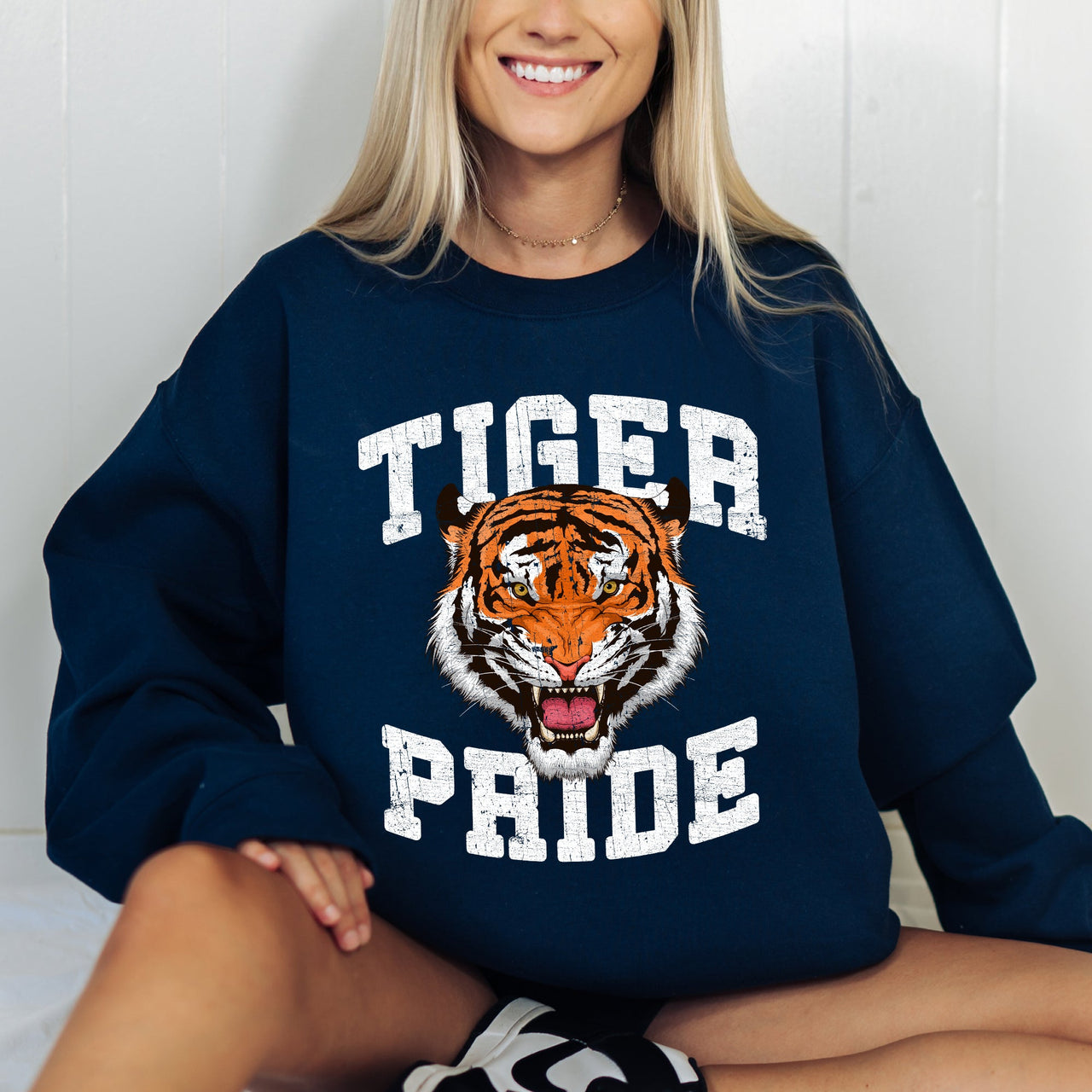 Tiger Pride Football Game Day Tailgate Touchdown Graphic Team Spirit Premium Sweatshirt