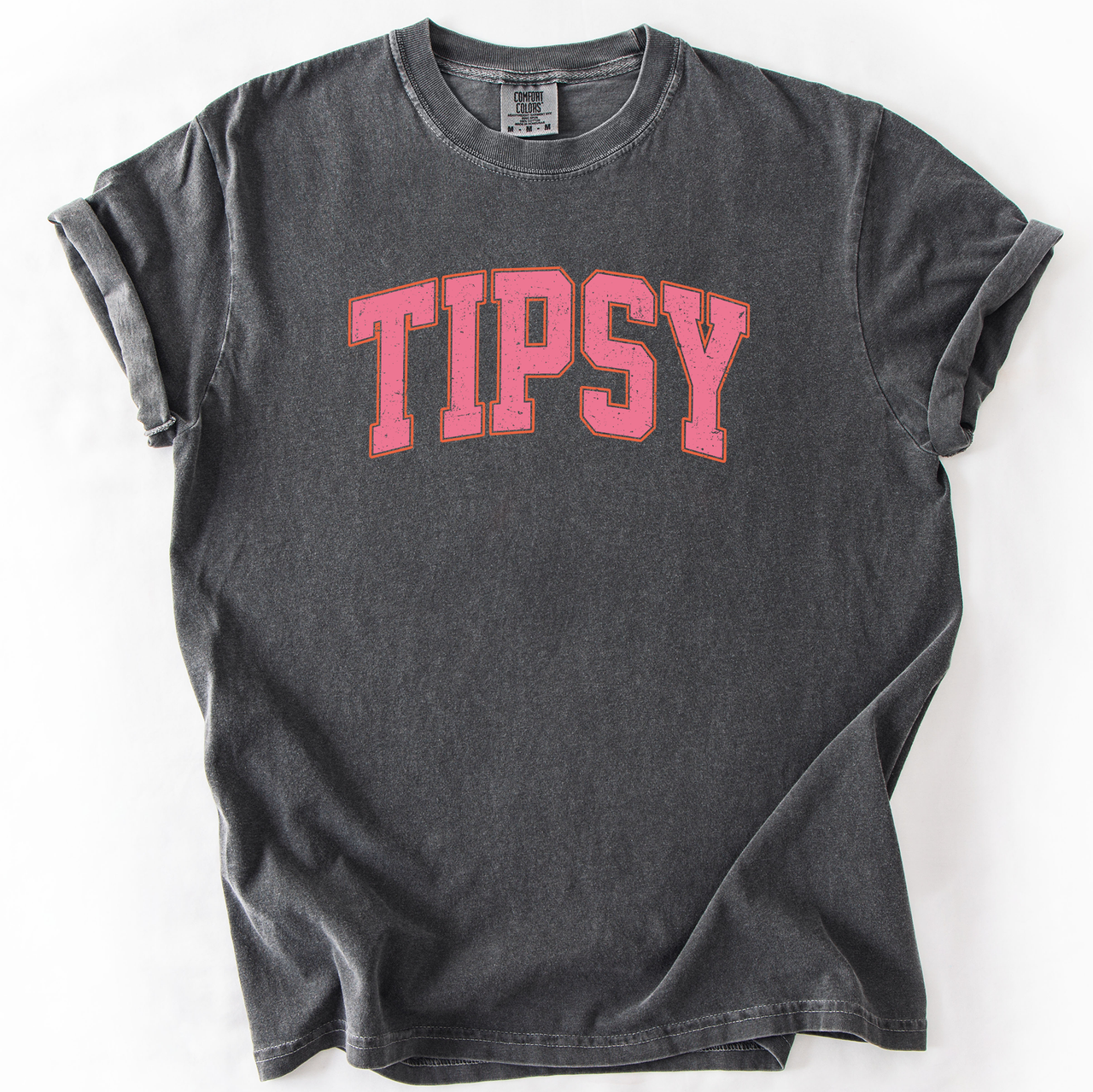 Tipsy Varsity Beach Sunshine Sarcastic Summer Vibe Edition Deluxe Comfort Colors Tee