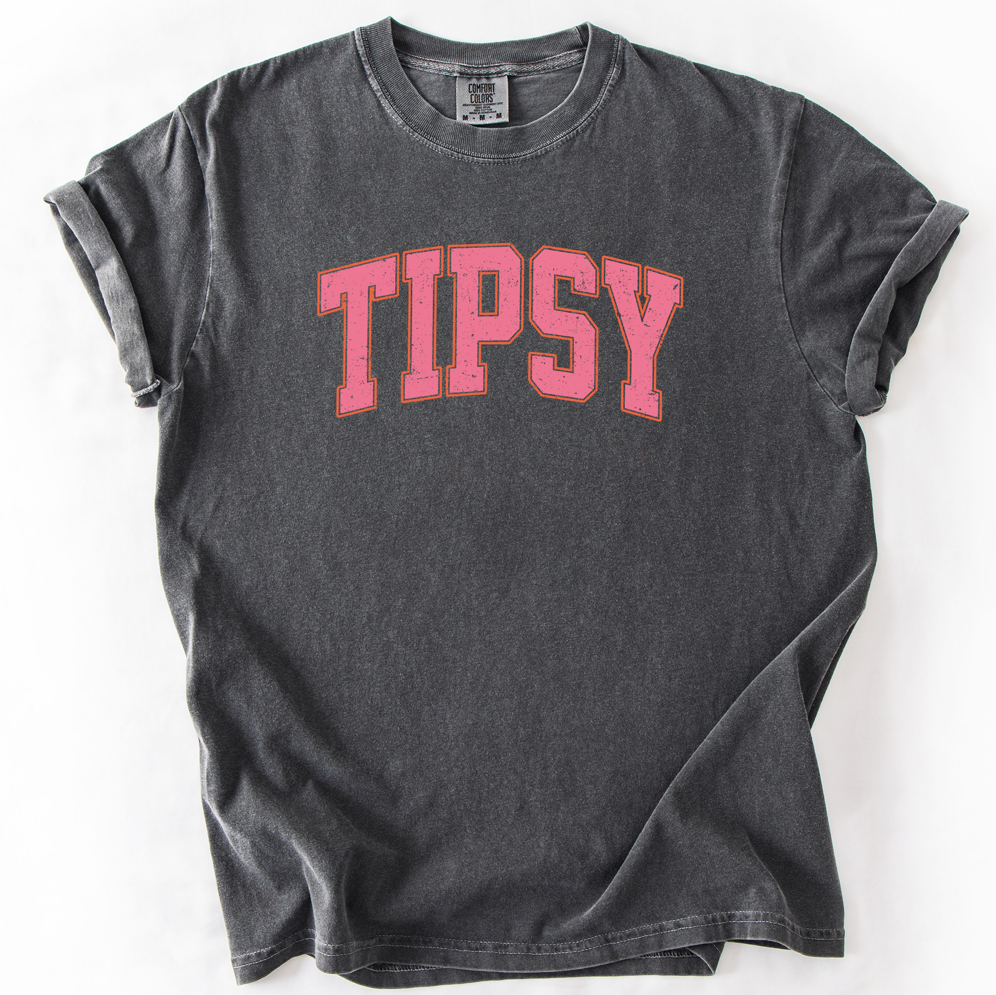 Tipsy Varsity Beach Sunshine Sarcastic Summer Vibe Edition Deluxe Comfort Colors Tee