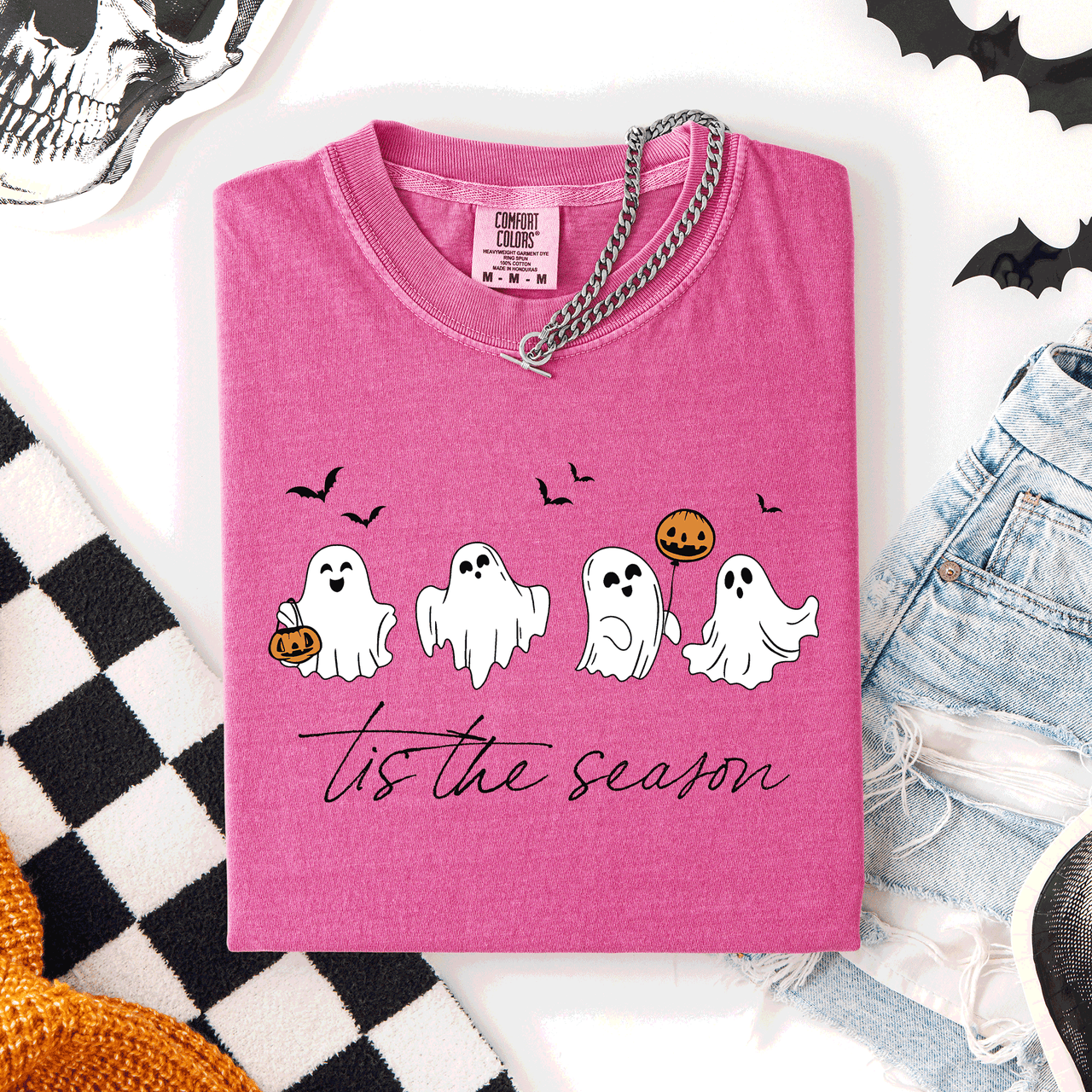 Tis The Season, Cute Ghosts Halloween Comfort Colors Tee