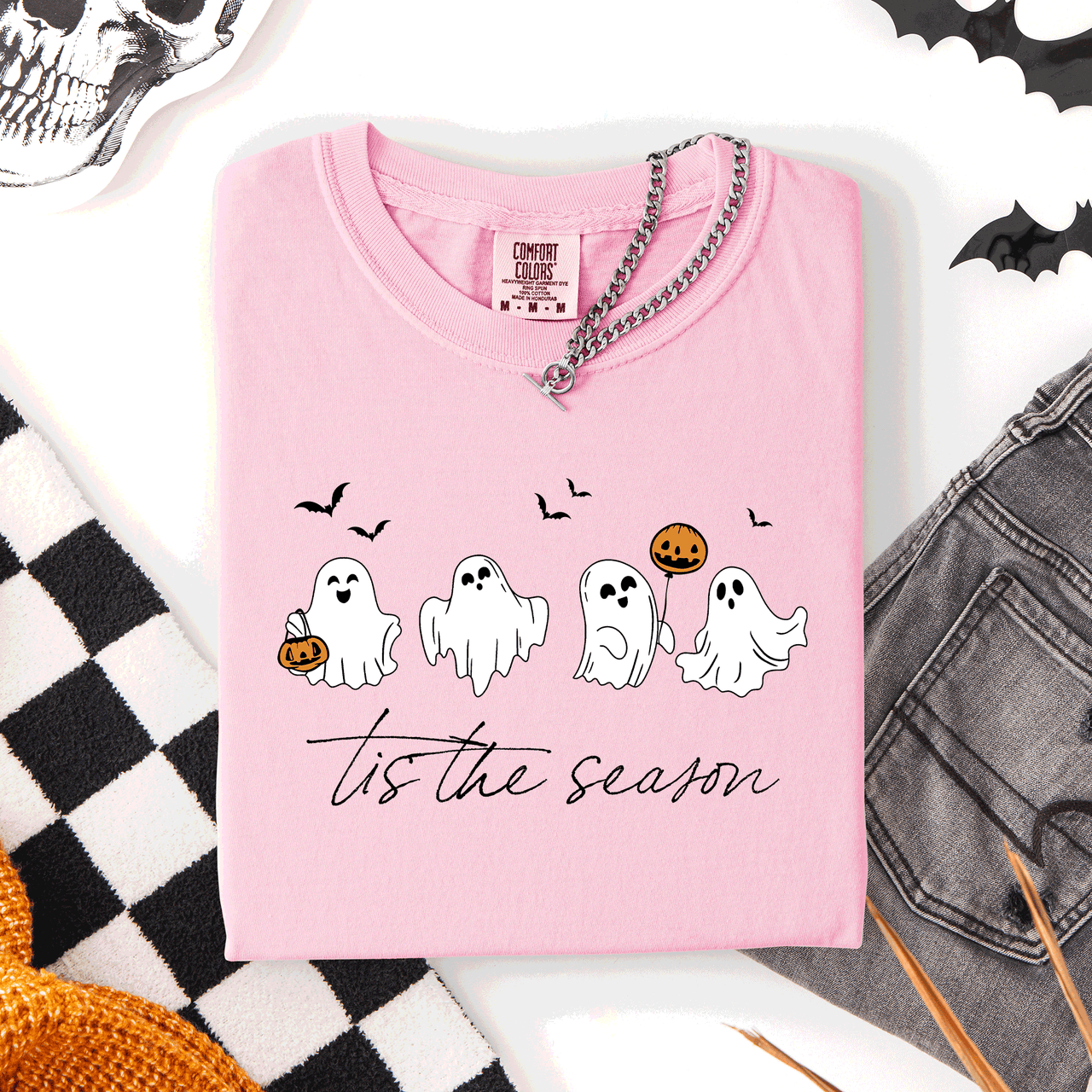 Tis The Season, Cute Ghosts Halloween Comfort Colors Tee