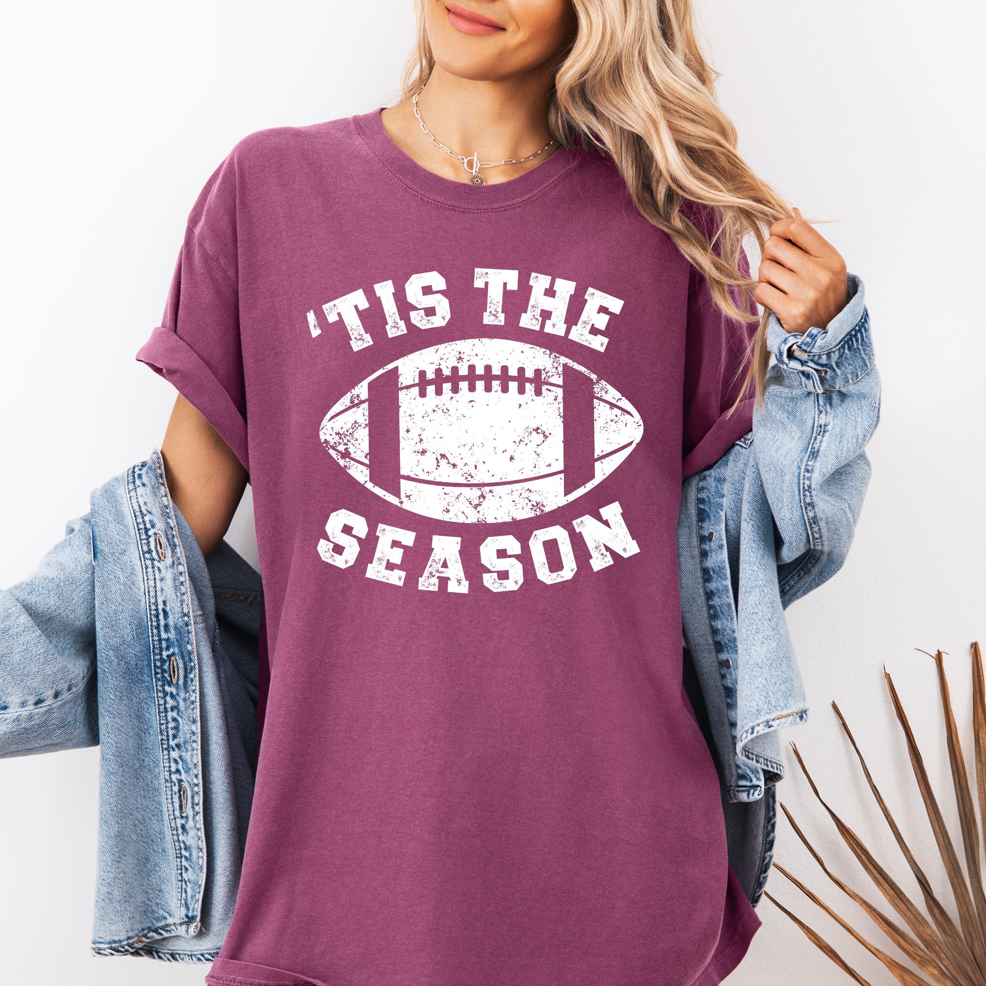 Tis The Season Football Tailgate Party Touchdown Big Game Game Day Sports Enthusiast Comfort Colors Tee