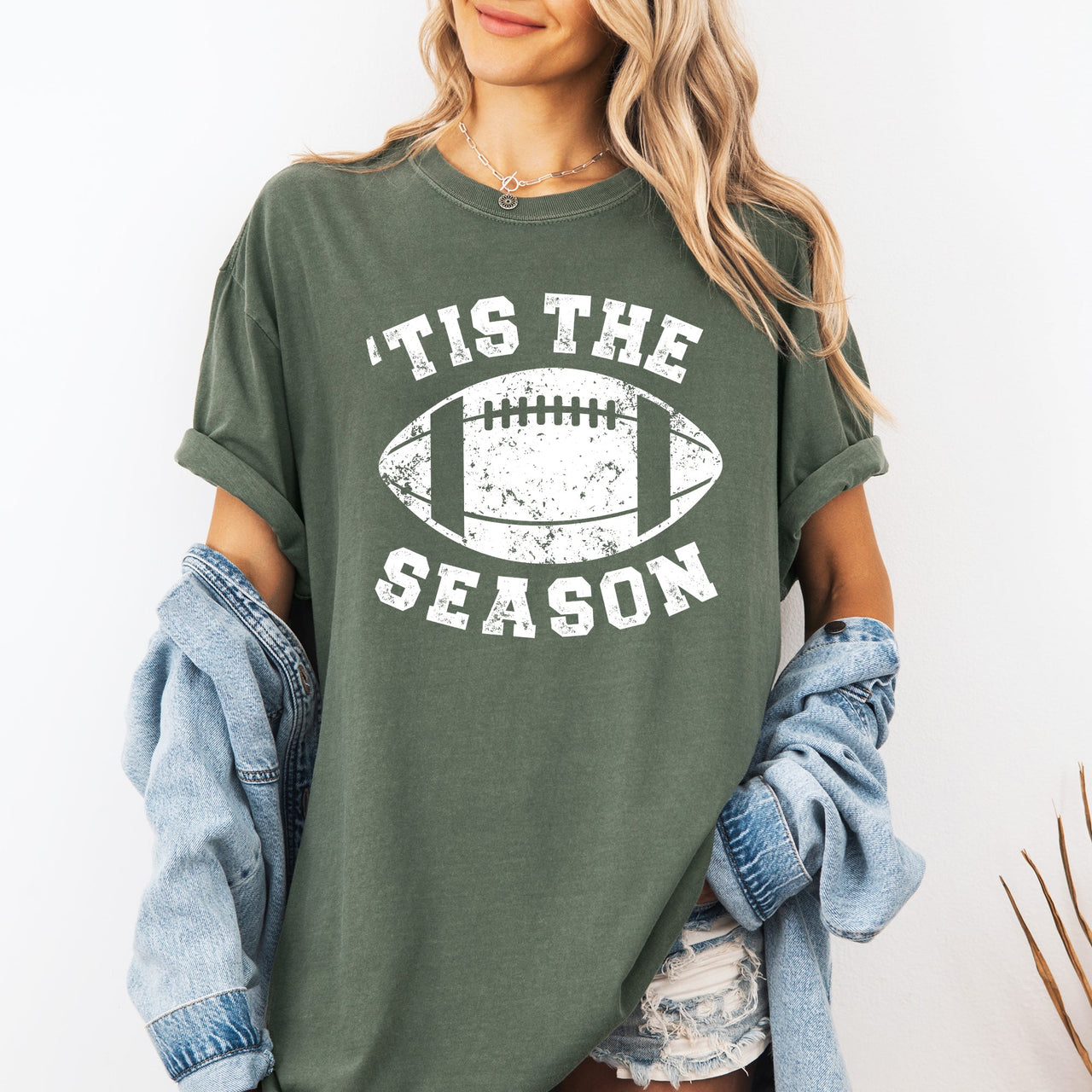 Tis The Season Football Tailgate Party Touchdown Big Game Game Day Sports Enthusiast Comfort Colors Tee