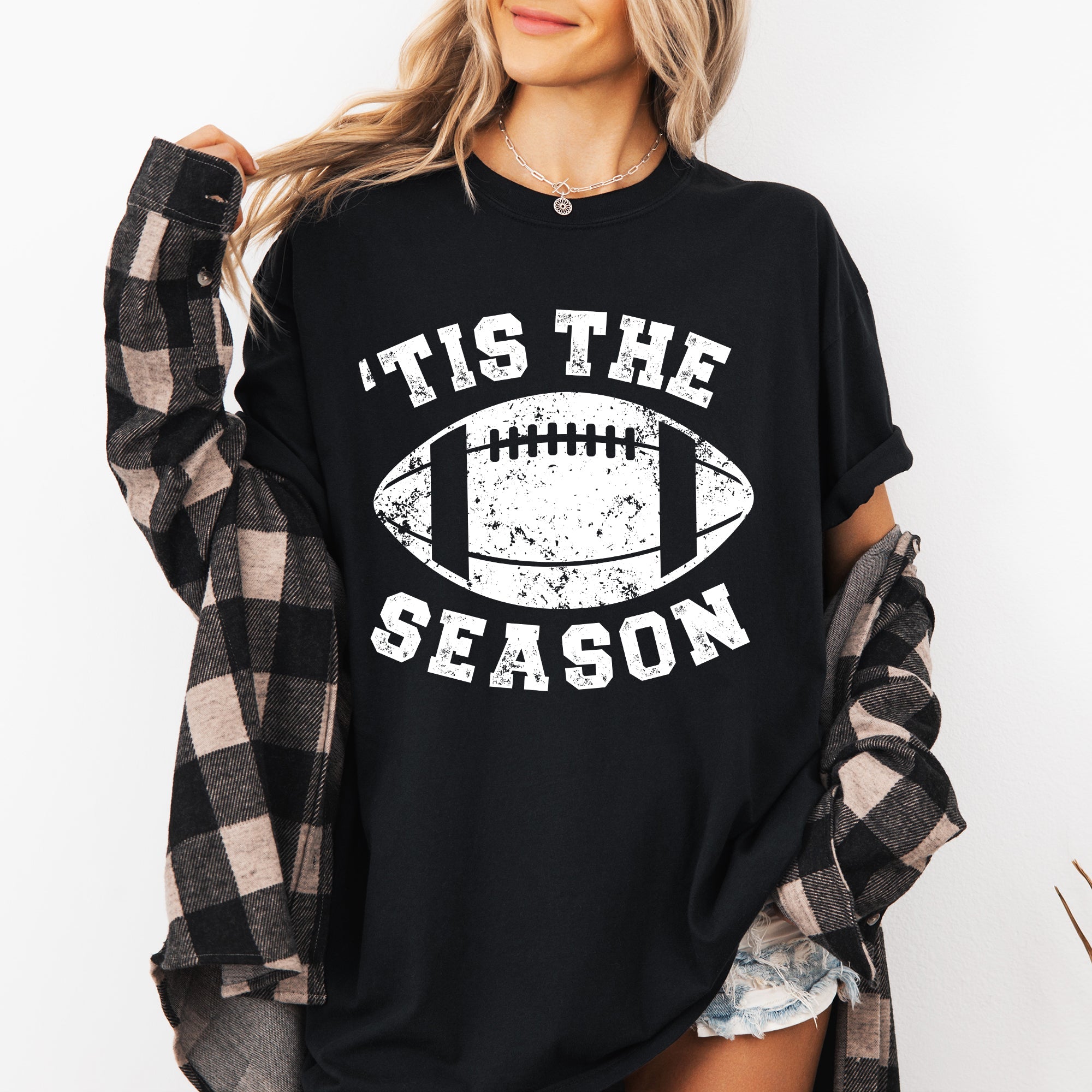 Tis The Season Football Tailgate Party Touchdown Big Game Game Day Sports Enthusiast Comfort Colors Tee