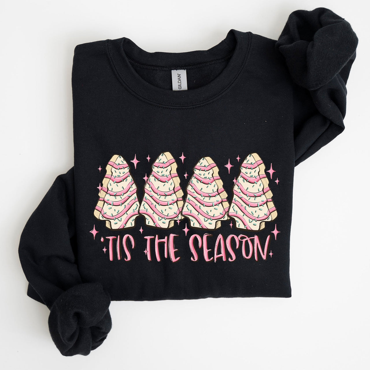 Tis The Season Christmas Cakes Santa Xmas Winter Holiday Cheer And Treats Sweatshirt