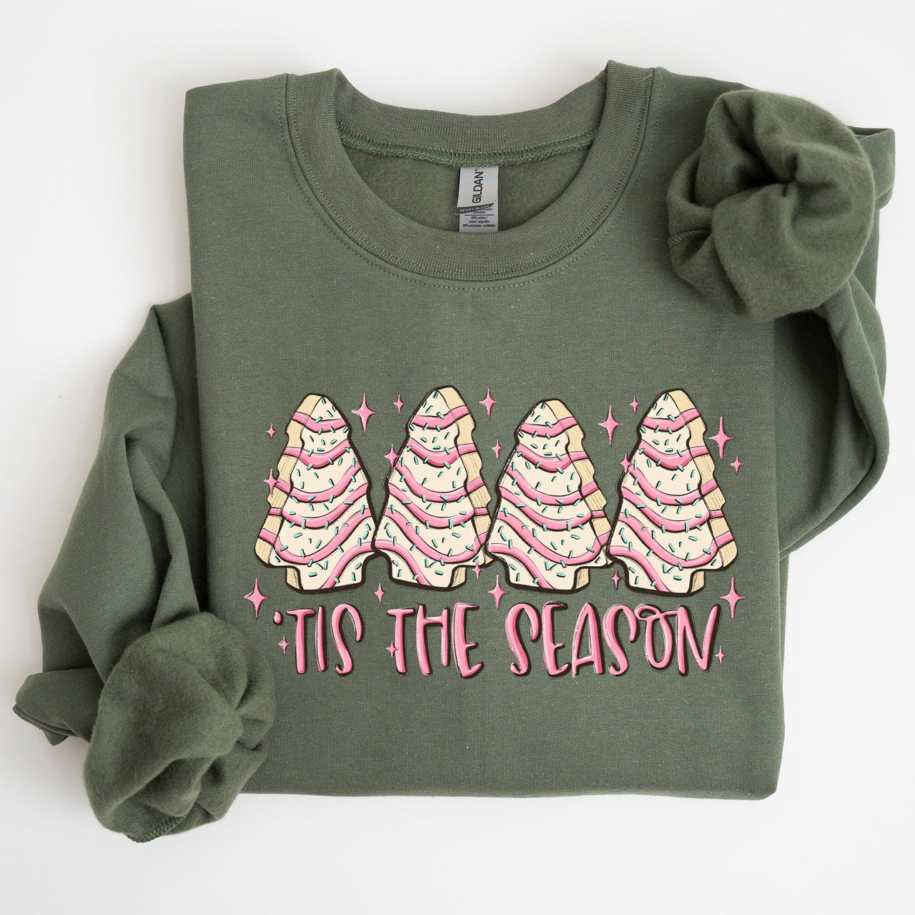 Tis The Season Christmas Cakes Santa Xmas Winter Holiday Cheer And Treats Sweatshirt