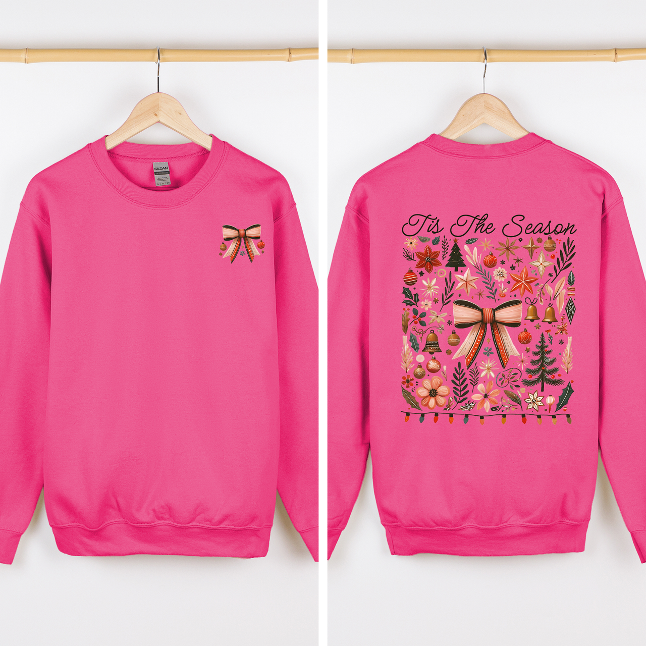 Tis The Season Santa Goose Front And Back I Like Them Real Thick And Sprucy Sweatshirt