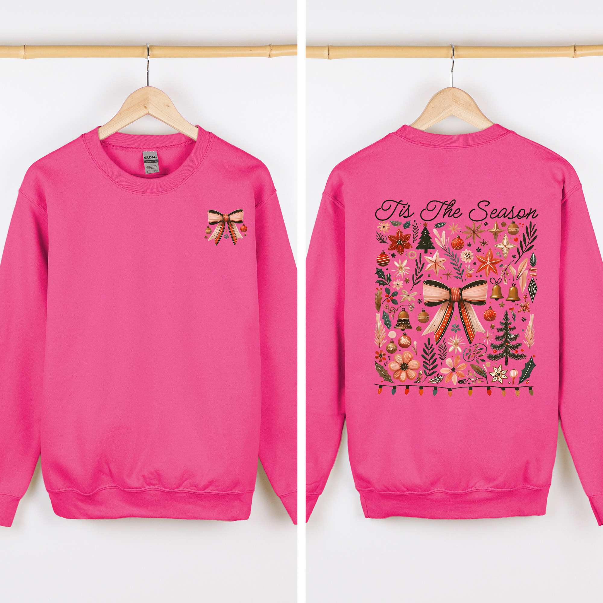 Tis The Season Santa Goose Front And Back I Like Them Real Thick And Sprucy Sweatshirt
