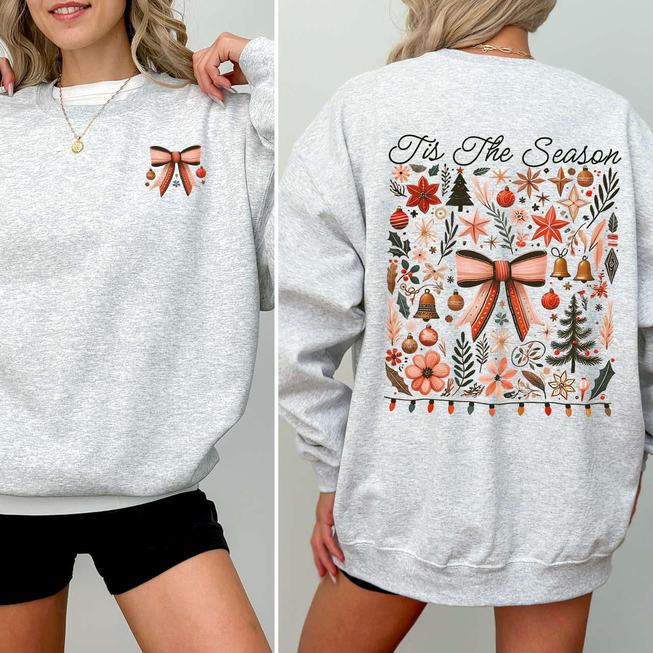 Tis The Season Santa Goose Front And Back I Like Them Real Thick And Sprucy Sweatshirt