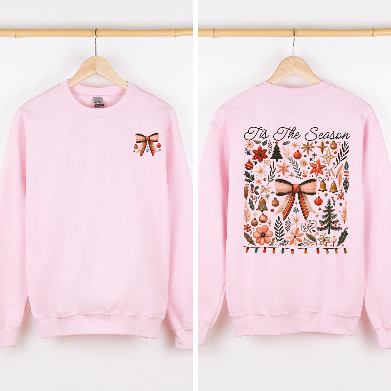 Tis The Season Santa Goose Front And Back I Like Them Real Thick And Sprucy Sweatshirt