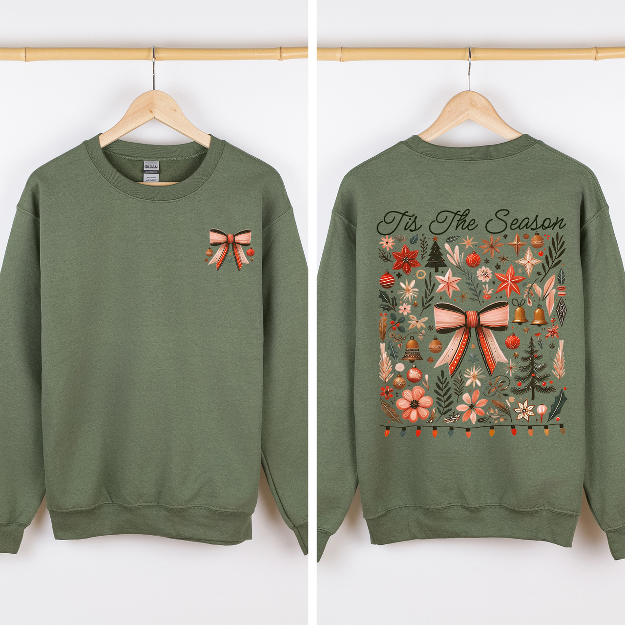 Tis The Season Santa Goose Front And Back I Like Them Real Thick And Sprucy Sweatshirt