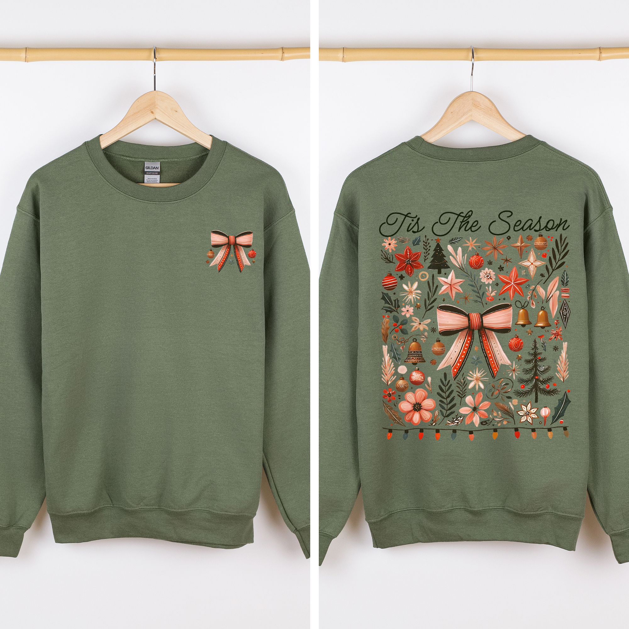 Tis The Season Santa Goose Front And Back I Like Them Real Thick And Sprucy Sweatshirt