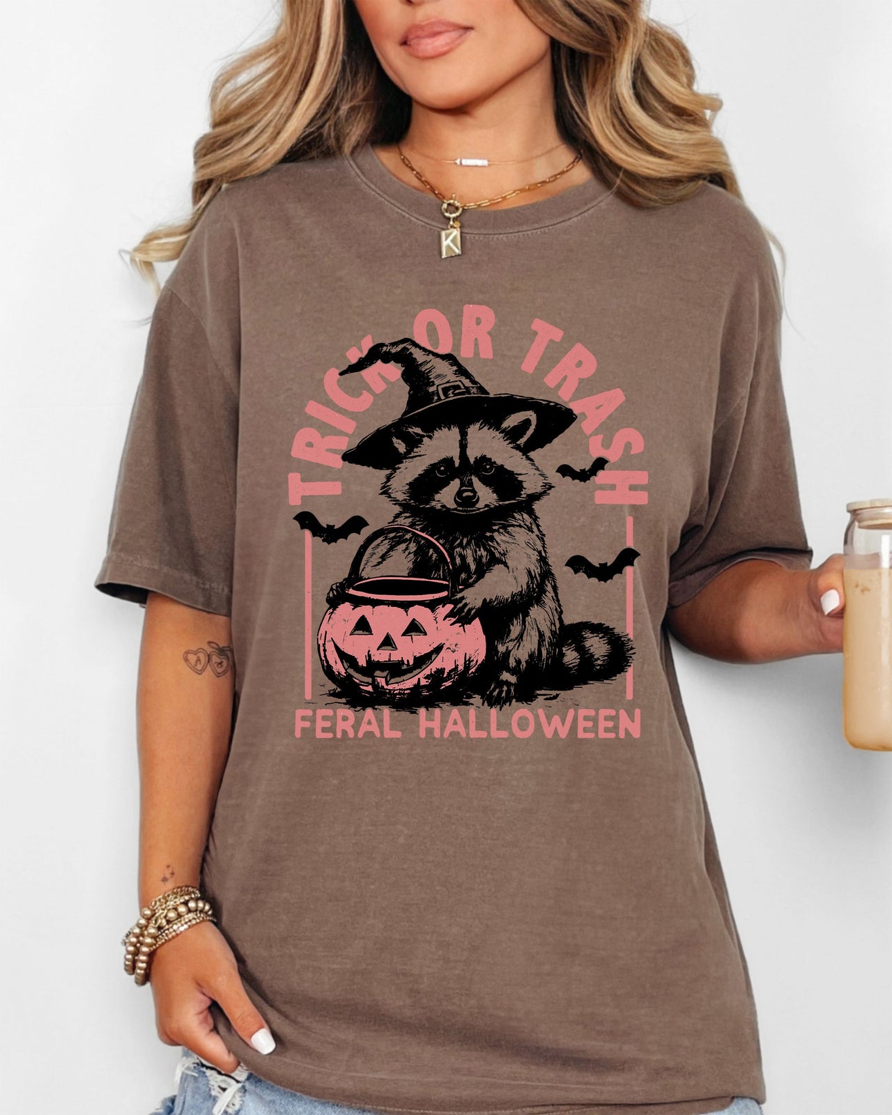Trick Or Trash Feral Halloween Raccoon Trick Or Treat Witch Meme Edition Collection Comfort Colors Tee