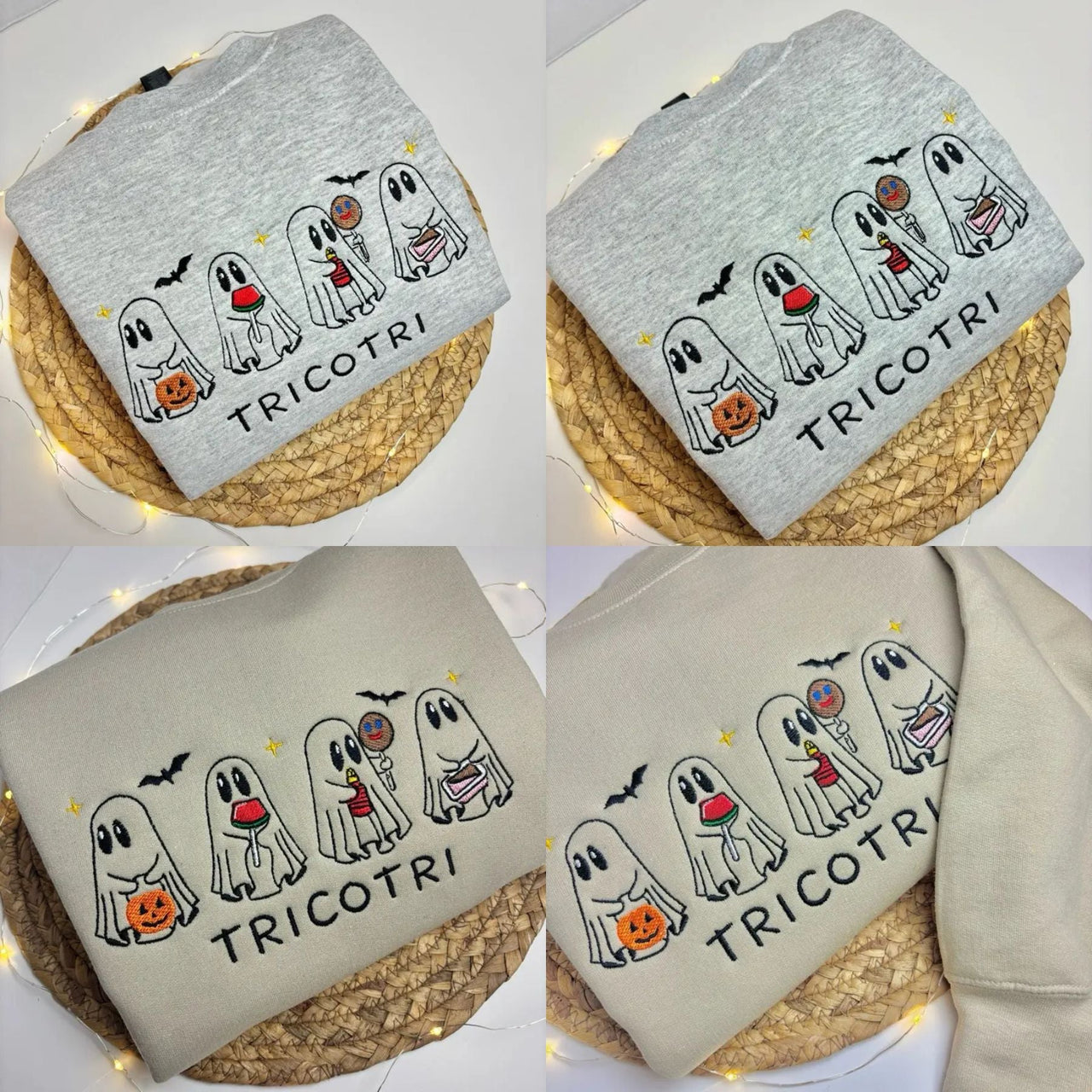 Tricotri Mexican Ghost Crewneck Sweatshirt – Spooky Embroidered Sweater