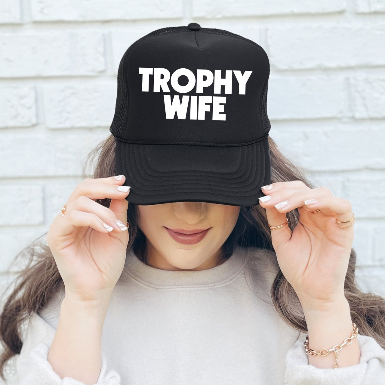 Trophy Wife Sassy Funny Bold Statement About Modern Relationships And Confidence Trucker Hat