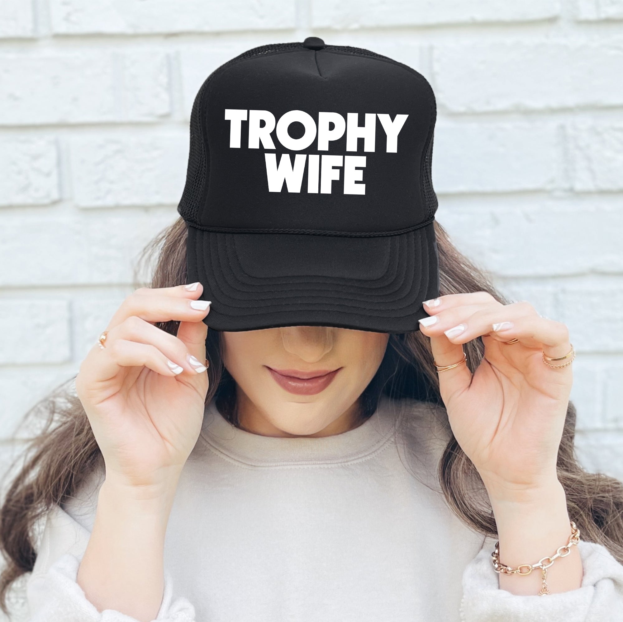 Trophy Wife Sassy Funny Bold Statement About Modern Relationships And Confidence Trucker Hat