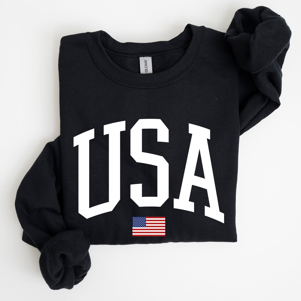 USA Flag America Patriotic Fourth Of July National Pride Emblem Vintage Stars And Stripes Design Sweatshirt