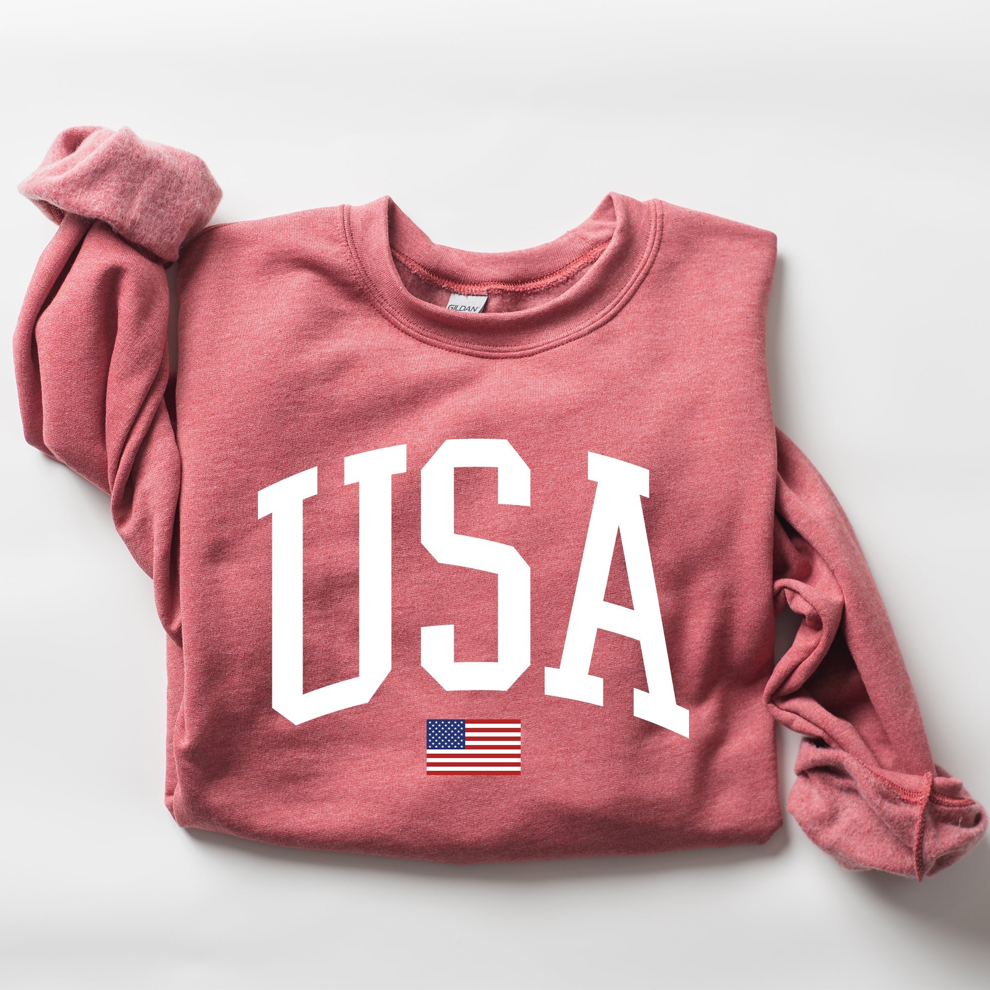 USA Flag America Patriotic Fourth Of July National Pride Emblem Vintage Stars And Stripes Design Sweatshirt