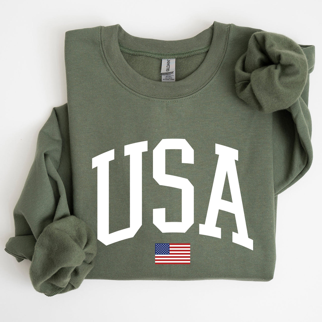USA Flag America Patriotic Fourth Of July National Pride Emblem Vintage Stars And Stripes Design Sweatshirt