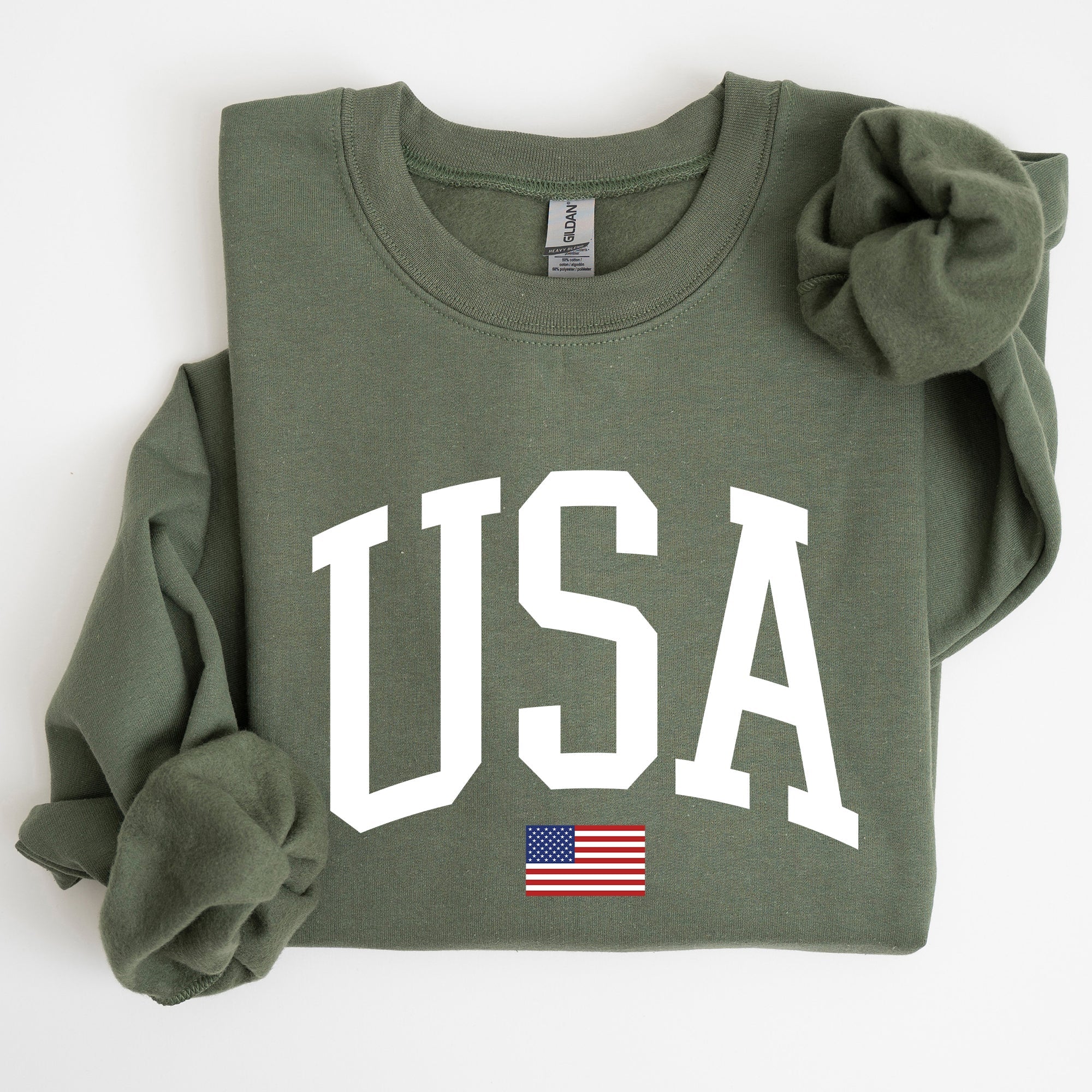 USA Flag America Patriotic Fourth Of July National Pride Emblem Vintage Stars And Stripes Design Sweatshirt
