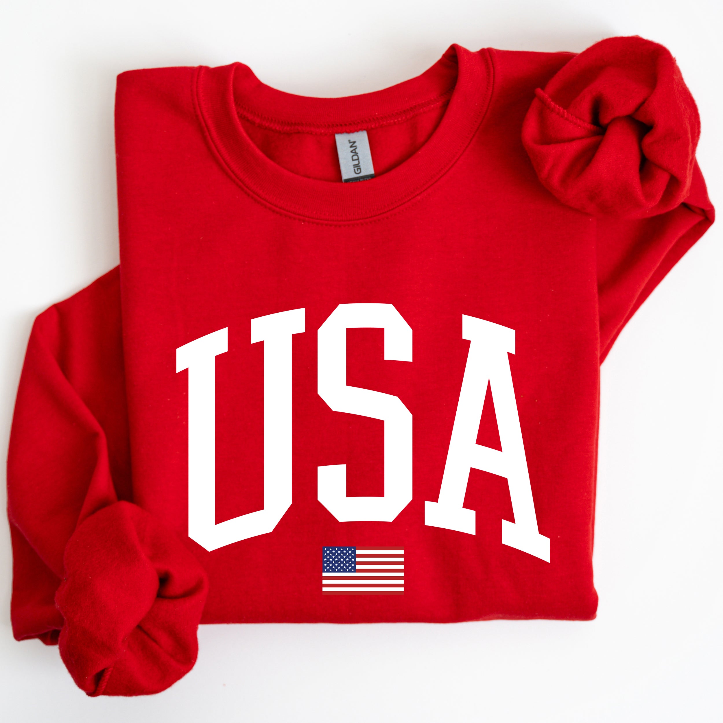 USA Flag America Patriotic Fourth Of July National Pride Emblem Vintage Stars And Stripes Design Sweatshirt
