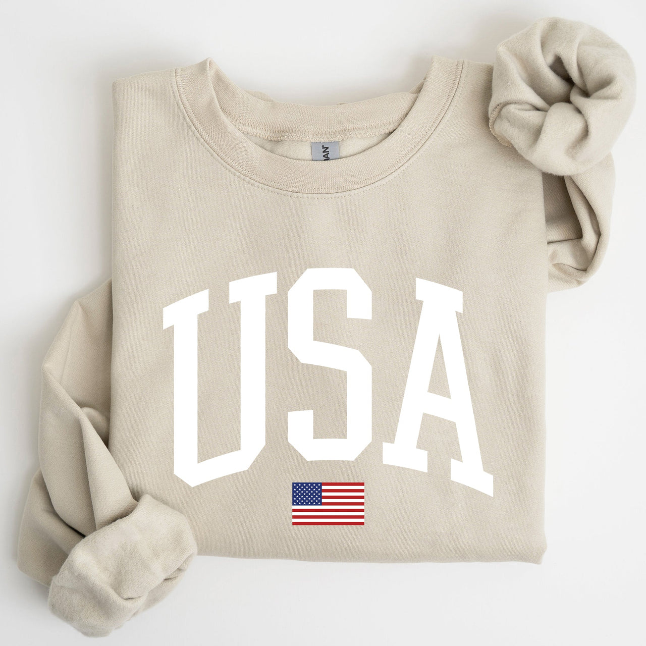 USA Flag America Patriotic Fourth Of July National Pride Emblem Vintage Stars And Stripes Design Sweatshirt