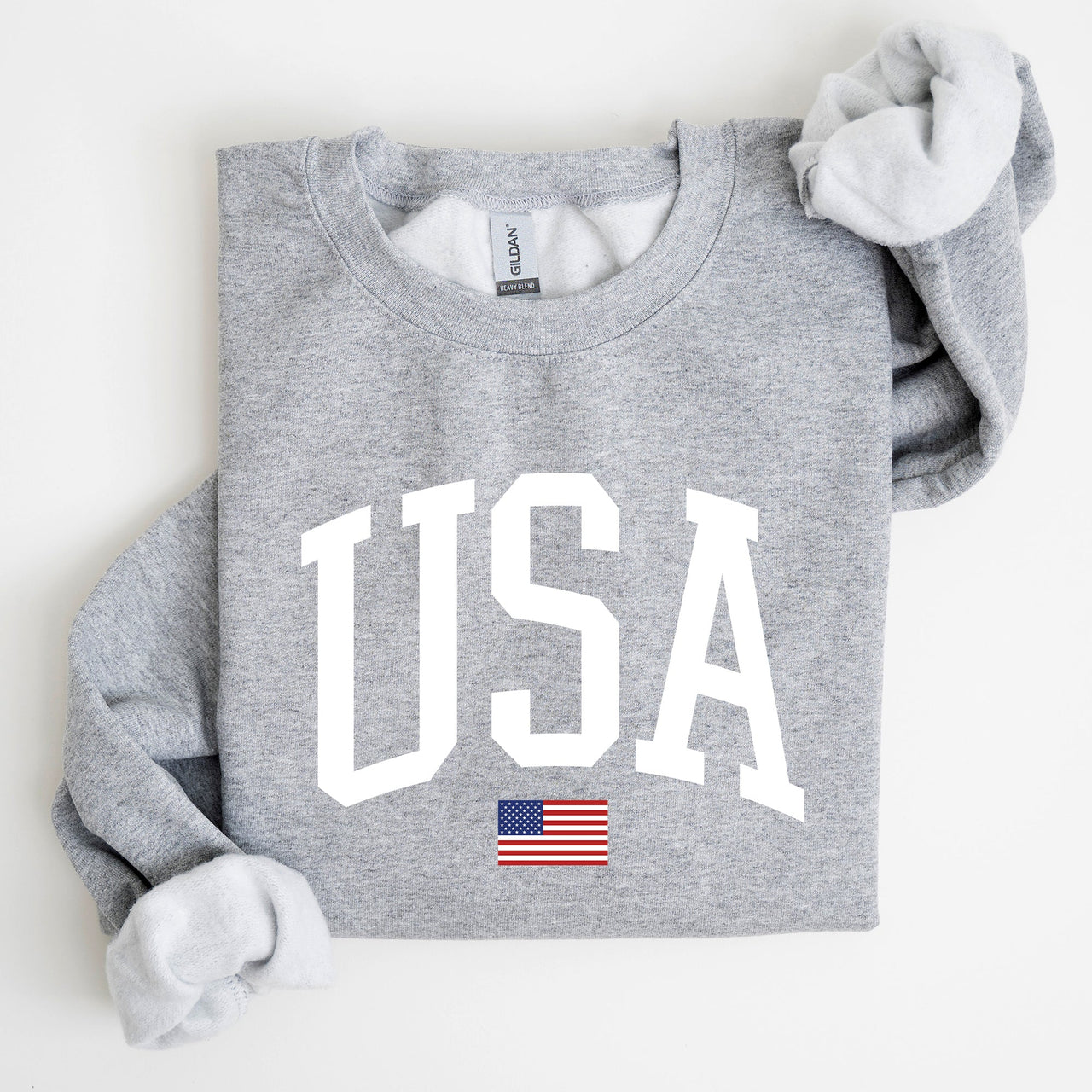 USA Flag America Patriotic Fourth Of July National Pride Emblem Vintage Stars And Stripes Design Sweatshirt