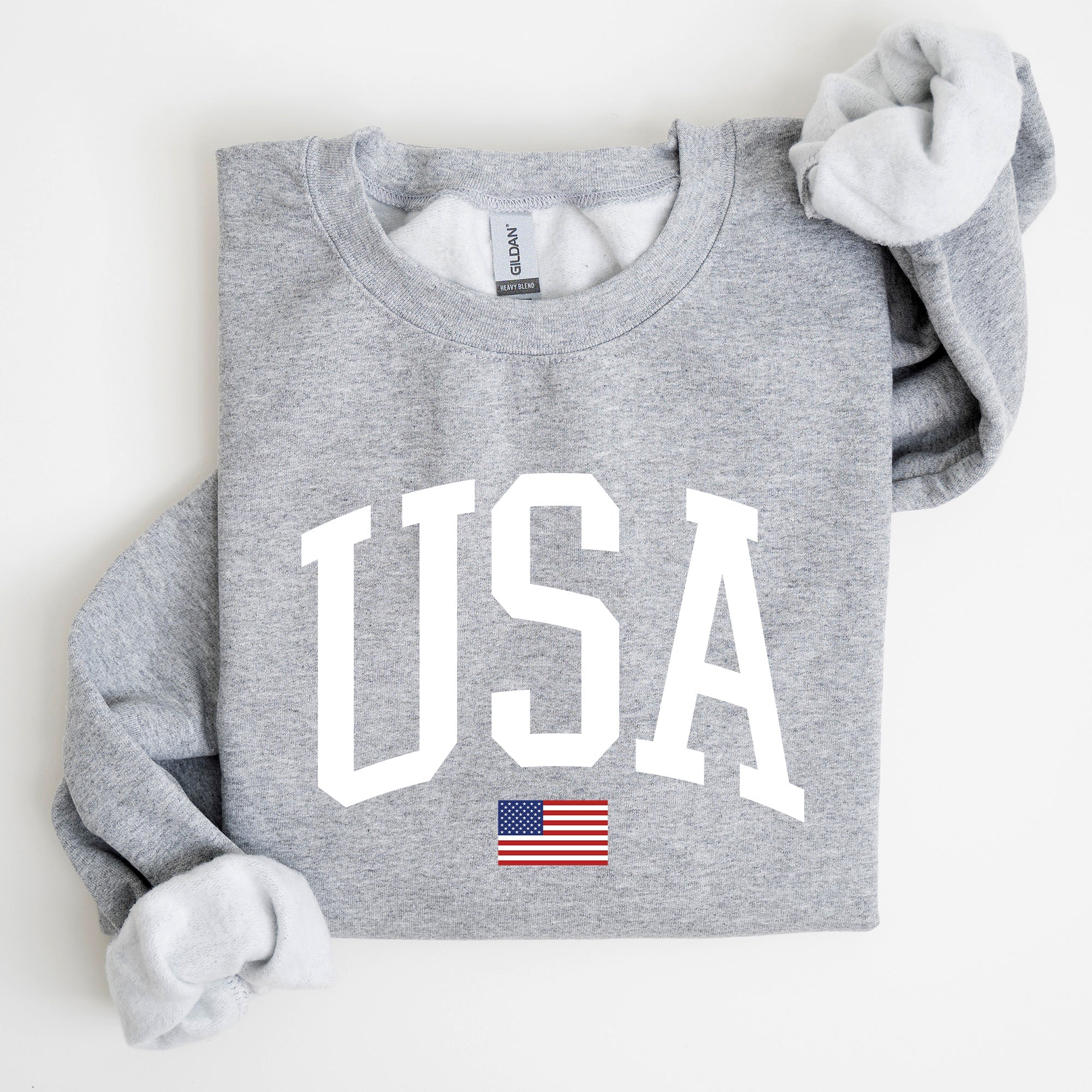 USA Flag America Patriotic Fourth Of July National Pride Emblem Vintage Stars And Stripes Design Sweatshirt