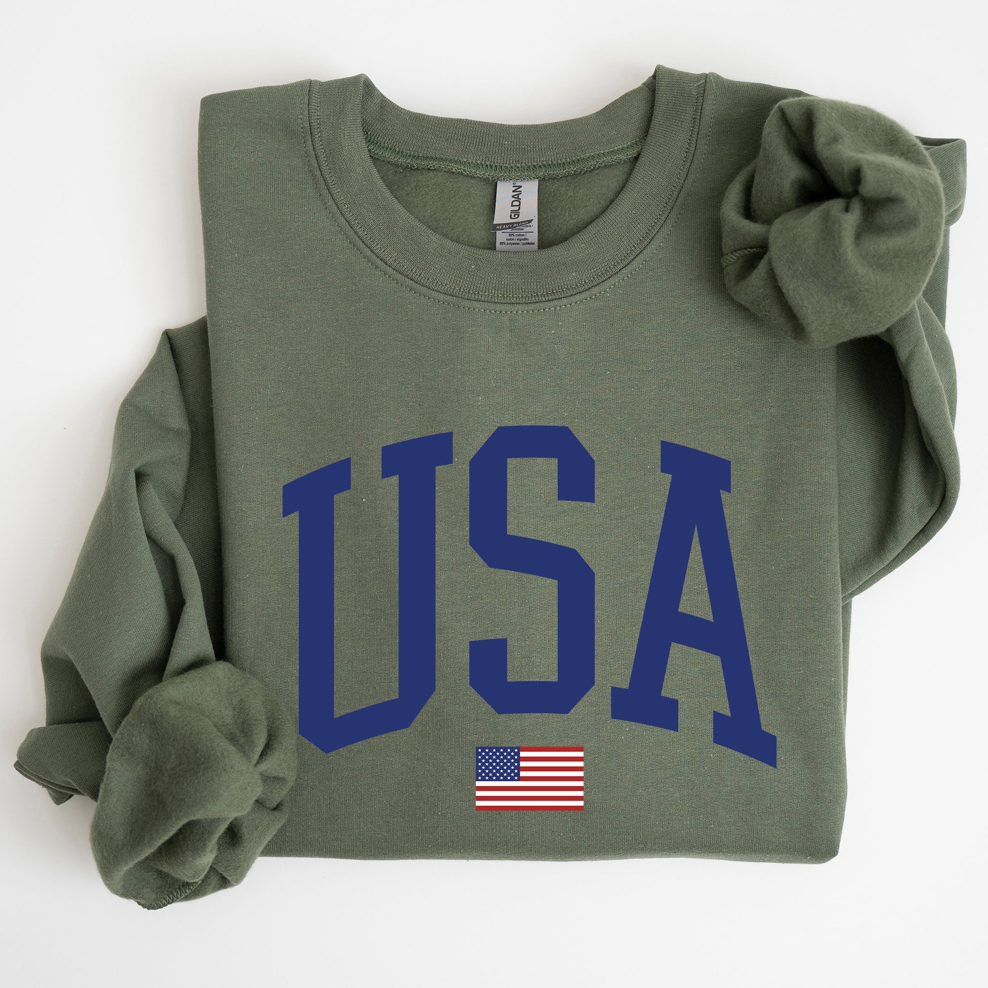 USA Flag Blue Patriotic 4th Of July American Pride Stars And Stripes Celebration Flag Design Sweatshirt